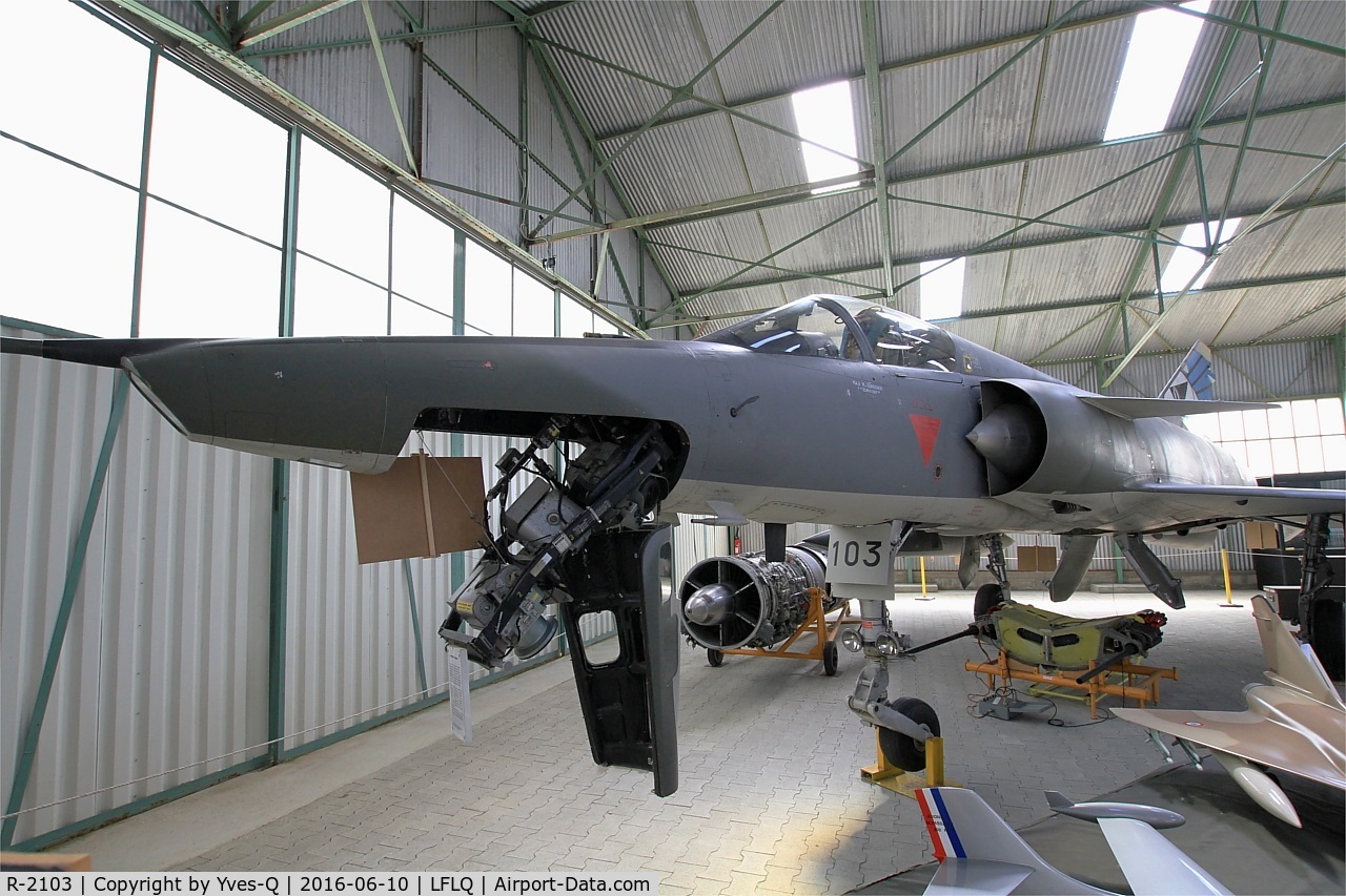 R-2103, Dassault Mirage IIIRS C/N 17-26-135/1028, Dassault Mirage IIIRS, Camera hatch open, Musée Européen de l'Aviation de Chasse at Montélimar-Ancône airfield (LFLQ)