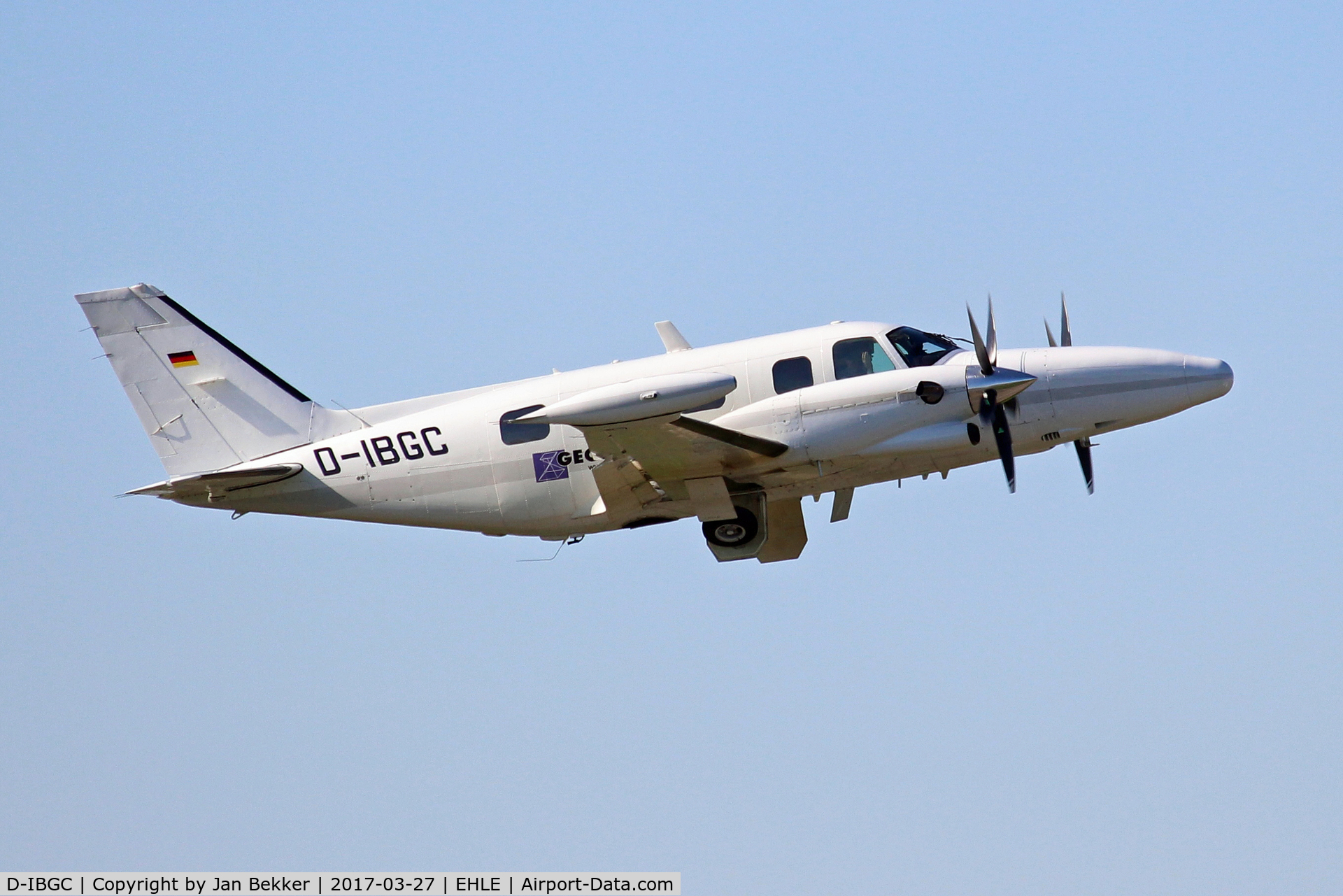 D-IBGC, 1981 Piper PA-31T2-620 Cheyenne IIXL C/N 31T-8166047, Departing from Lelystad Airport