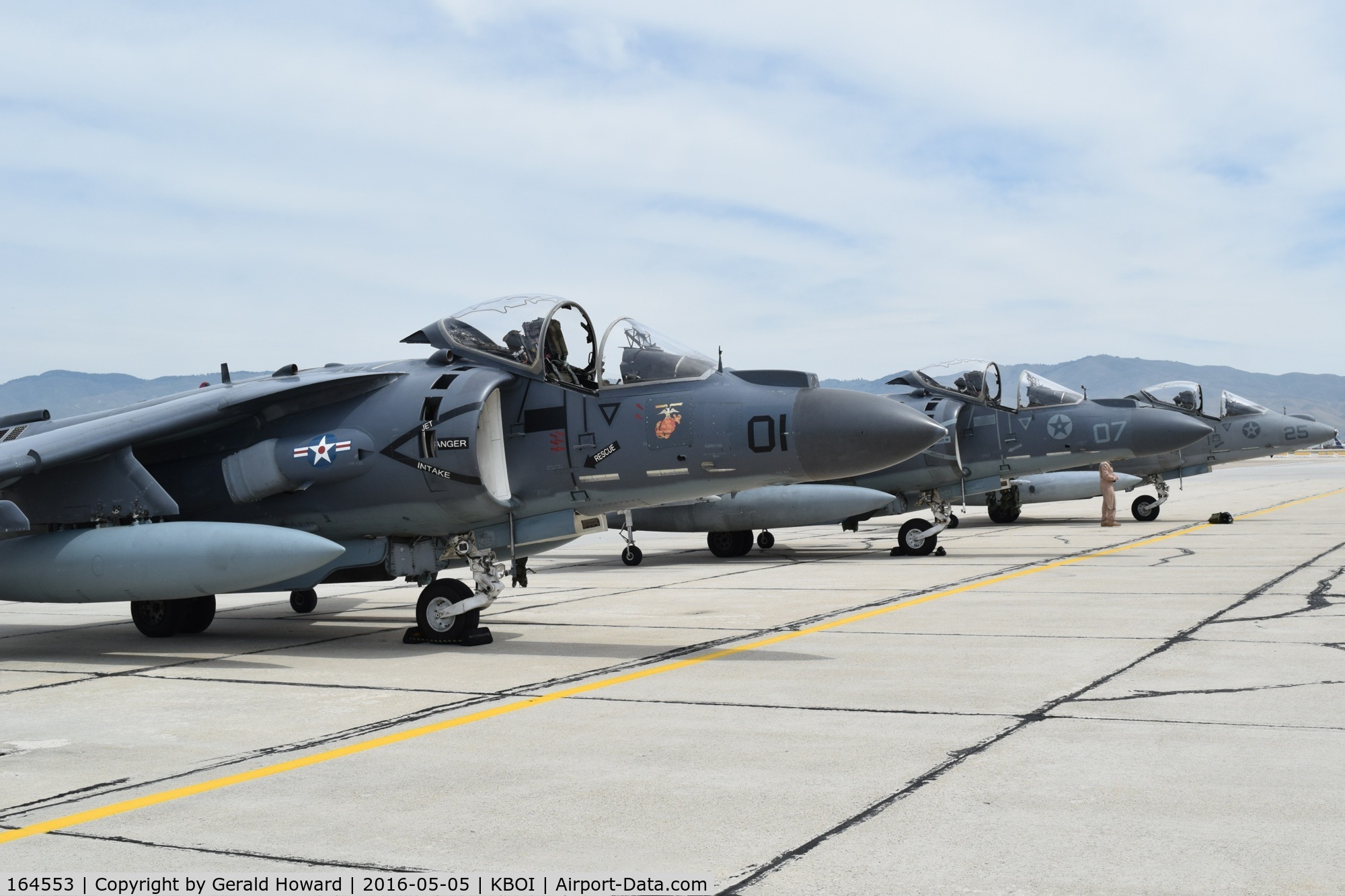 164553, McDonnell Douglas AV-8B+ Harrier II C/N 238, Parked with other members of VMA-211	“Avengers”, MCAS Yuma, AZ.