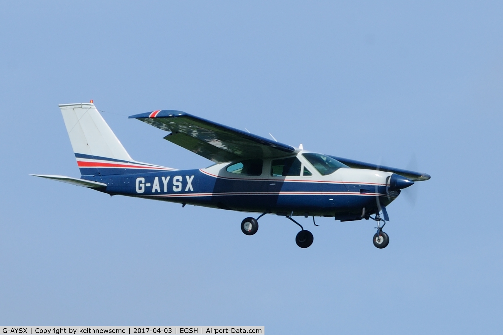 G-AYSX, 1971 Reims F177RG Cardinal RG C/N 0024, Very quick visitor.