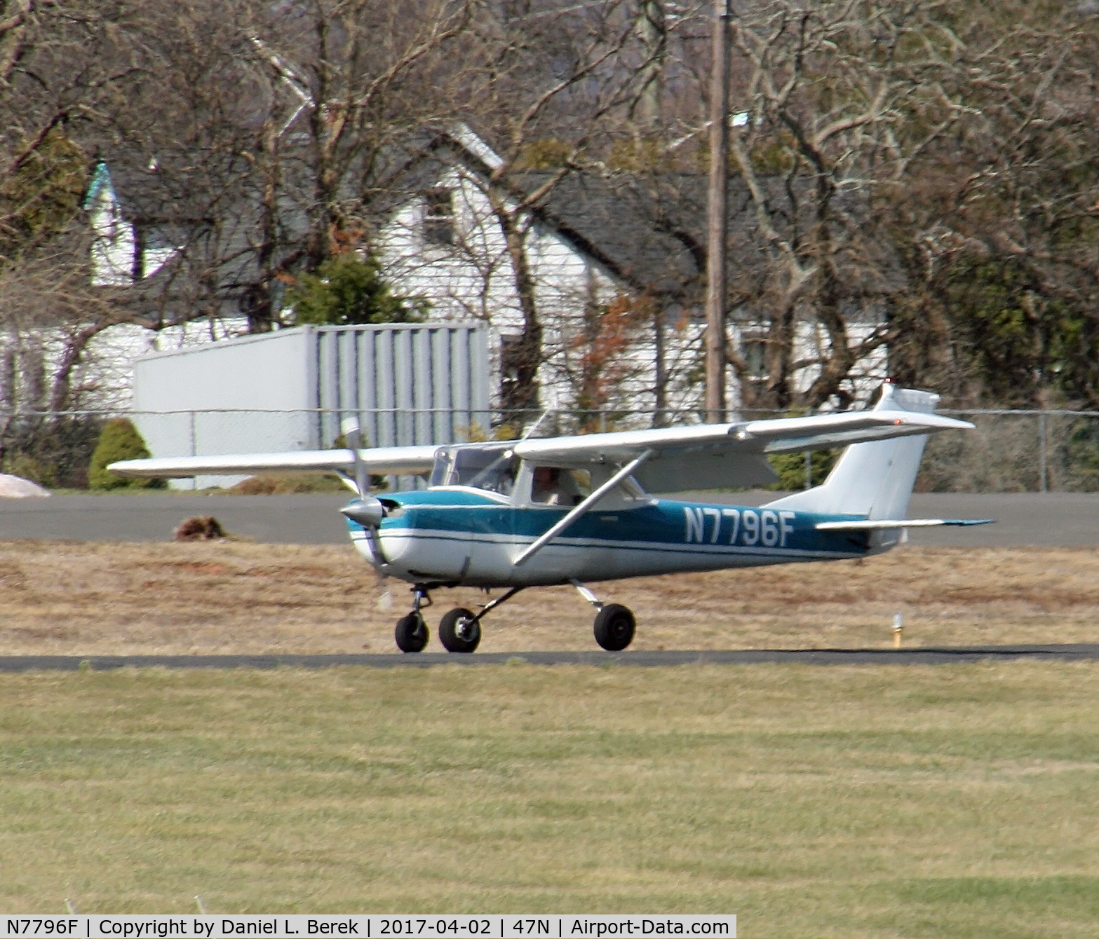 N7796F, 1966 Cessna 150F C/N 15063896, This 1966 Cessna is about to touch down.