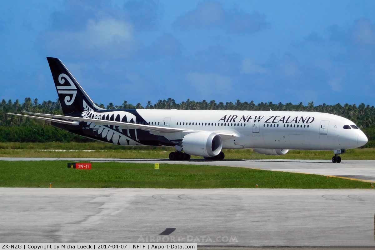 ZK-NZG, 2014 Boeing 787-9 Dreamliner Dreamliner C/N 37963, ZK-NZG arrives in tropical Tonga