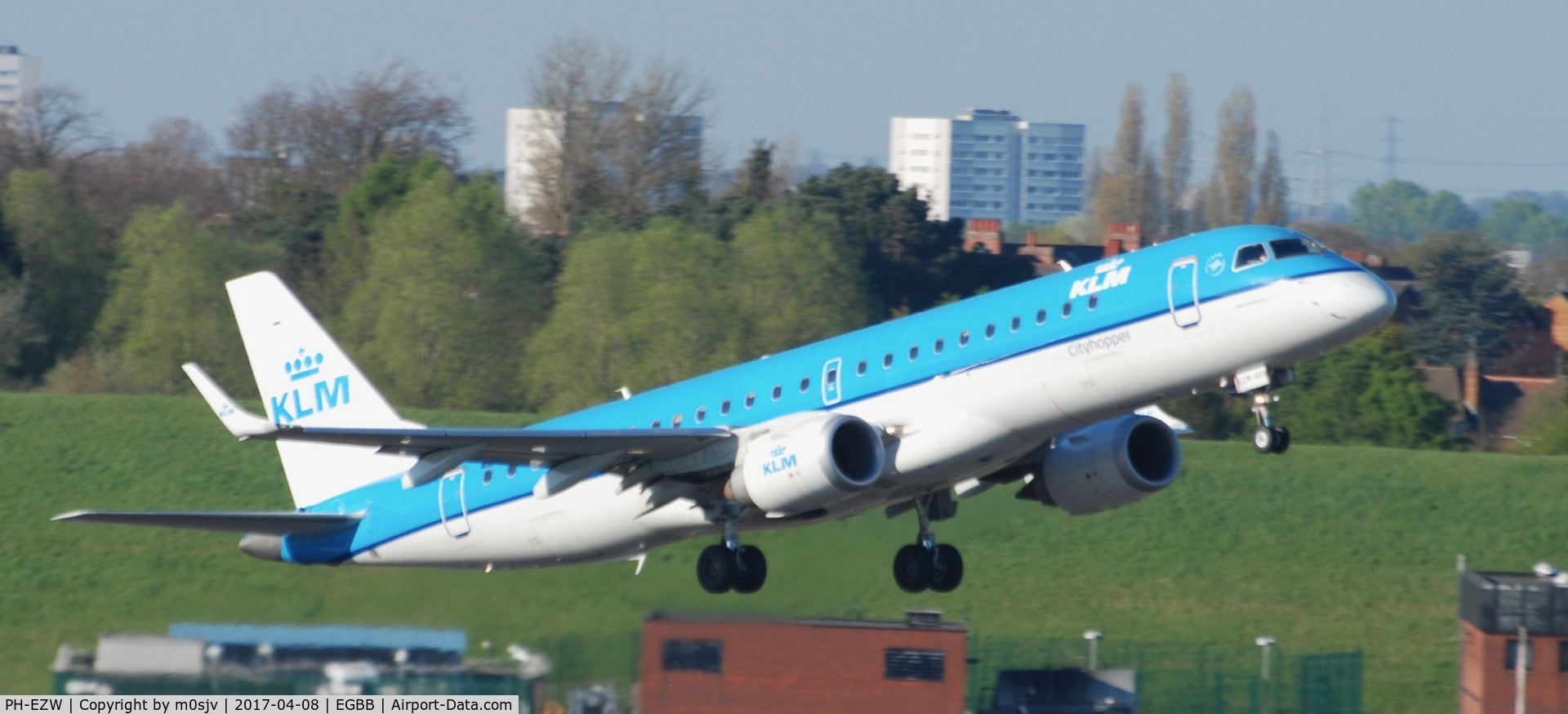 PH-EZW, 2012 Embraer 190LR (ERJ-190-100LR) C/N 19000533, From the car Park at EGBB