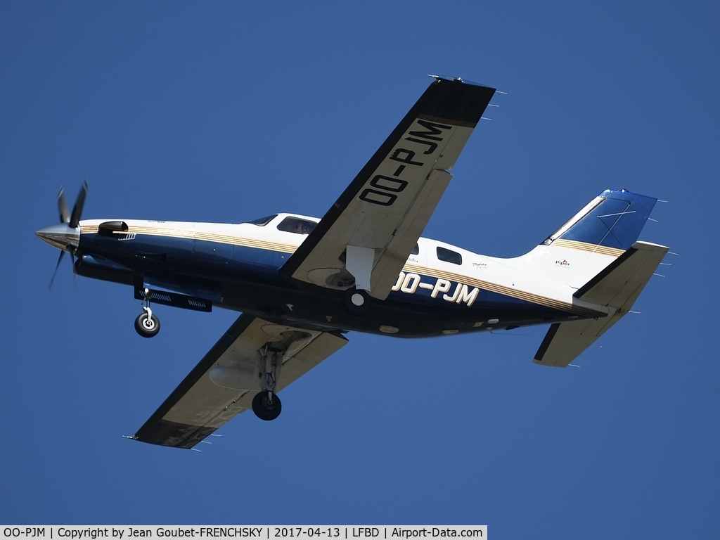 OO-PJM, Piper PA-46-350P Malibu Mirage C/N 4636210, Landing from Antwerp (ANR)