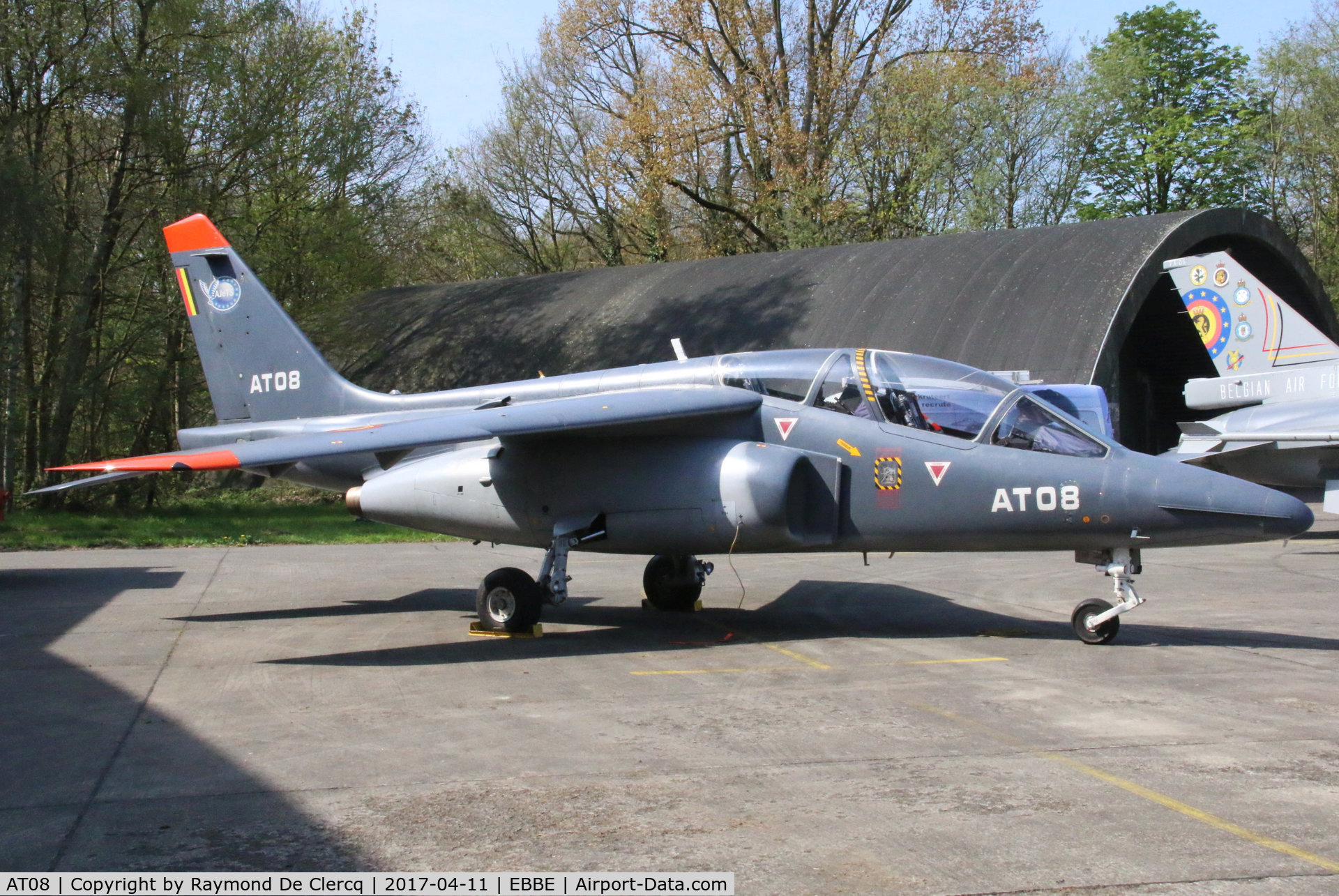 AT08, Dassault-Dornier Alpha Jet 1B C/N B08/1024, Static display at Heliday Beauvechain 2017.