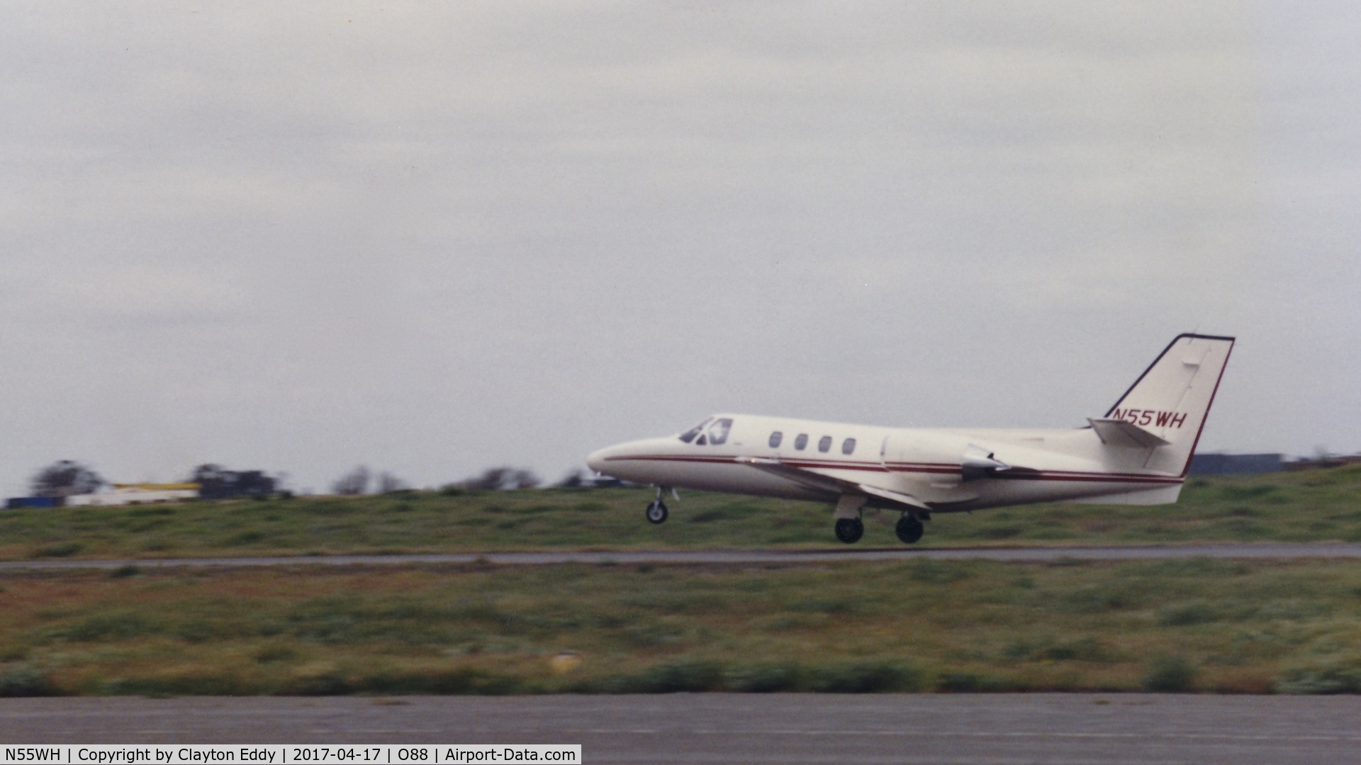 N55WH, Cessna Citation C/N 0000, Citation departing runway at the old Rio Vista Airport California 1980's?