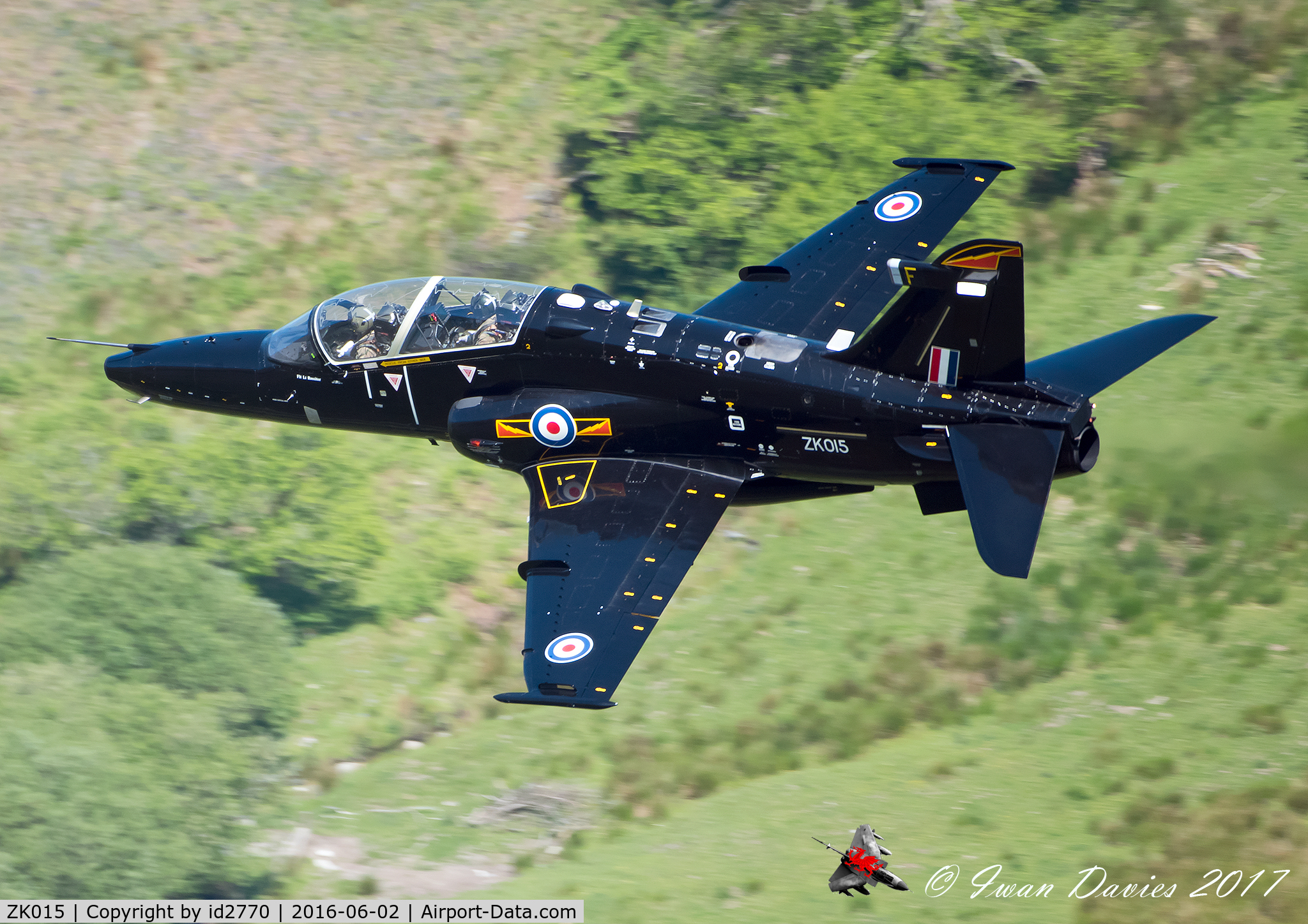 ZK015, 2008 British Aerospace Hawk T2 C/N RT006/1244, ZK015 passing Bluebell Hill, Mach Loop