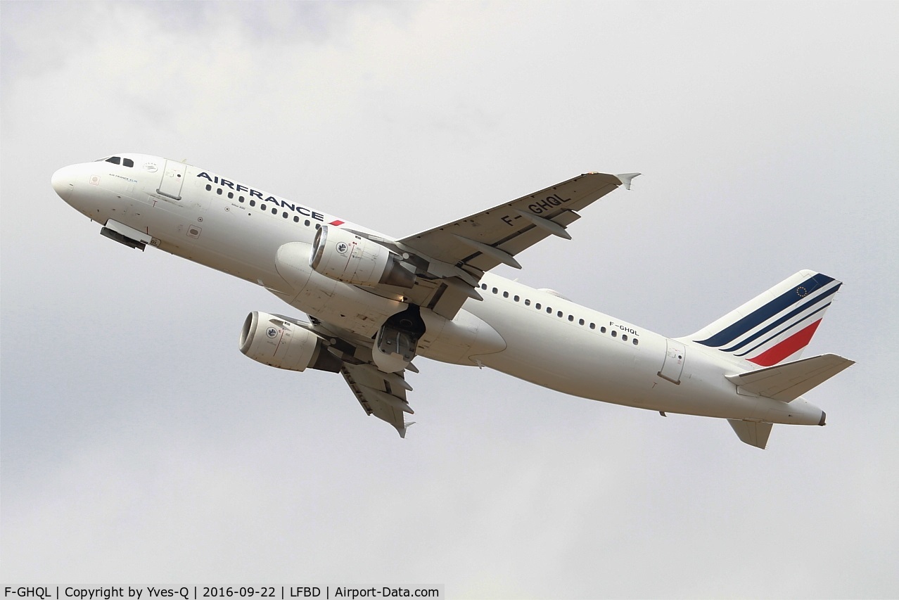 F-GHQL, 1991 Airbus A320-211 C/N 0239, Airbus A320-211, Take off rwy 23, Bordeaux Mérignac airport (LFBD-BOD)