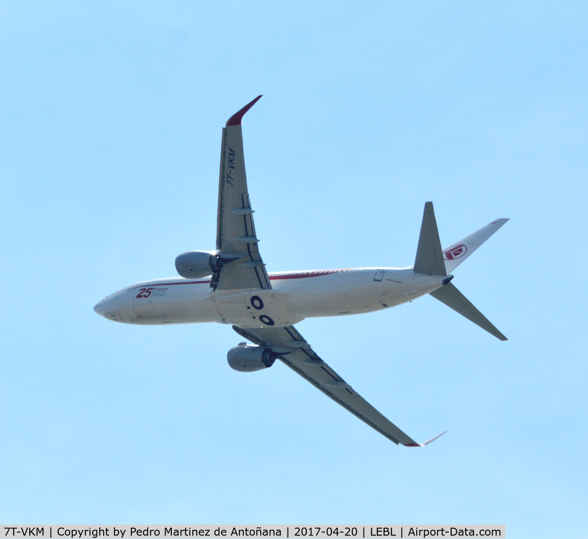 7T-VKM, 2016 Boeing 737-8D6 C/N 60749, El Prat  -  Barcelona  -  España