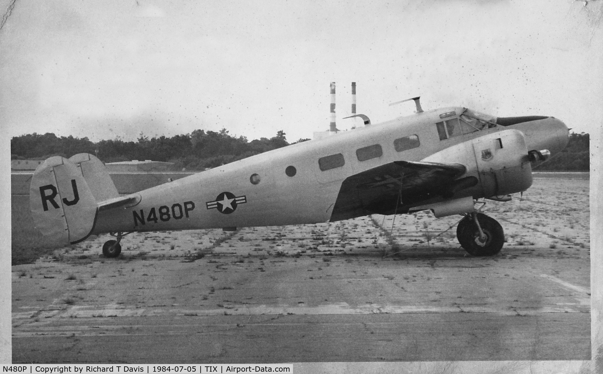 N480P, 1952 Beech C-45H Expeditor C/N AF-815 (52-10885), Beech C-45H in Titusville Fl.