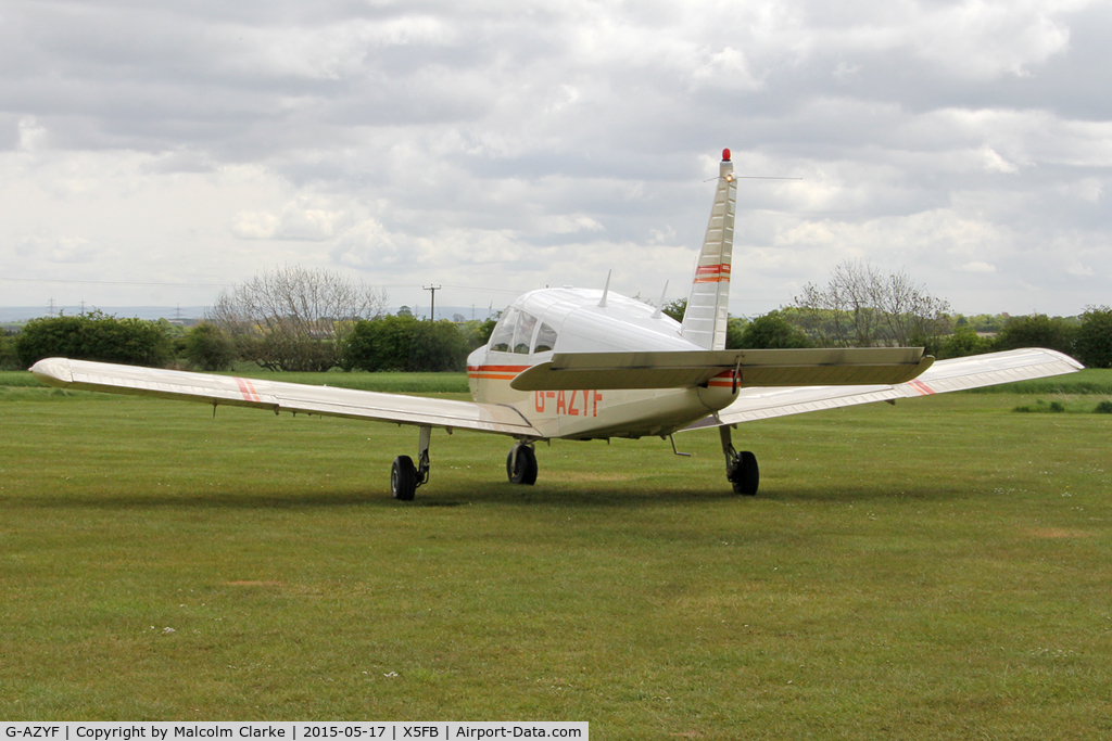 G-AZYF, 1968 Piper PA-28-180 Cherokee C/N 28-5227, Piper PA-28-180 Cherokee at Fishburn Airfield UK. May 17th 2015.