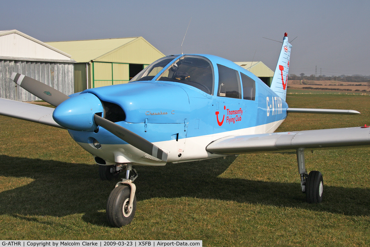 G-ATHR, 1965 Piper PA-28-180 Cherokee C C/N 28-2343, Piper PA-28-180 Cherokee C at Fishburn Airfield UK. March 23rd 2009.