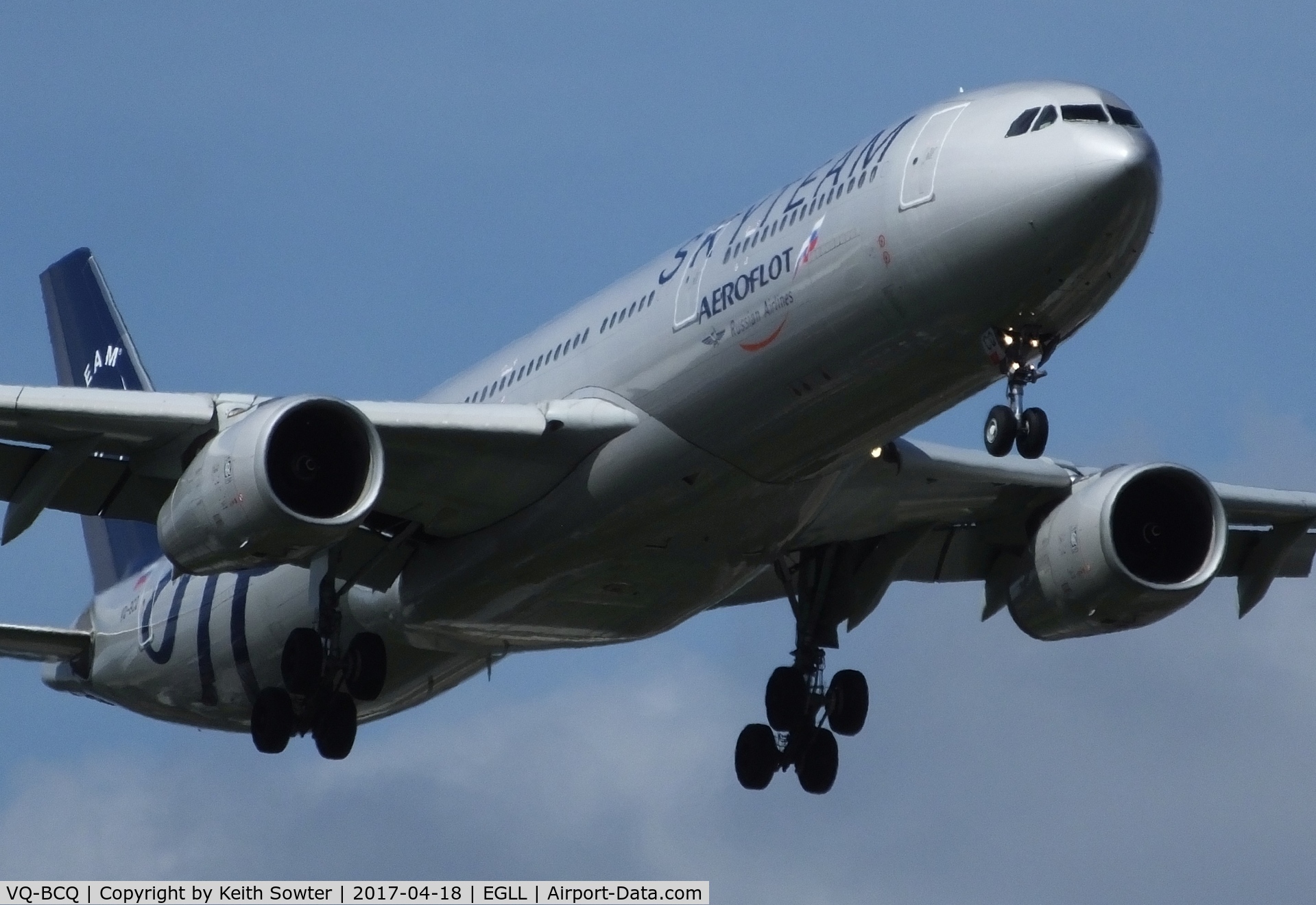 VQ-BCQ, 2009 Airbus A330-343E C/N 1058, Short finals to land on runway 09L at Heathrow