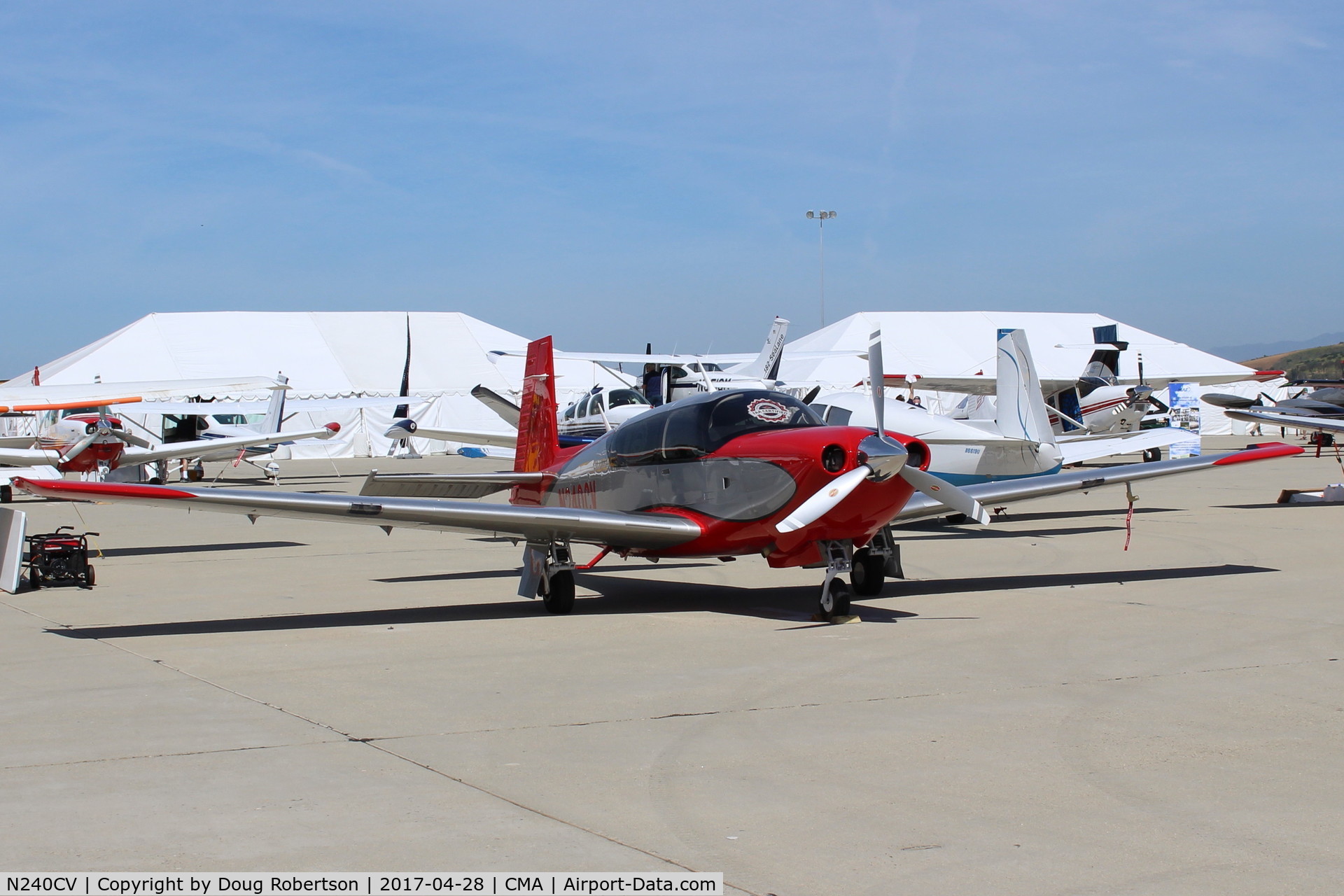 N240CV, 2015 Mooney M20V C/N 33-0001, 2015 Mooney M20V ACCLAIM ULTRA, Continental TSIO-550G 280 Hp, Turbo-normalized, 276 mph/242 kts max, composite fuselage, metal wings, tail, 2 doors. at AOPA FLY-IN.