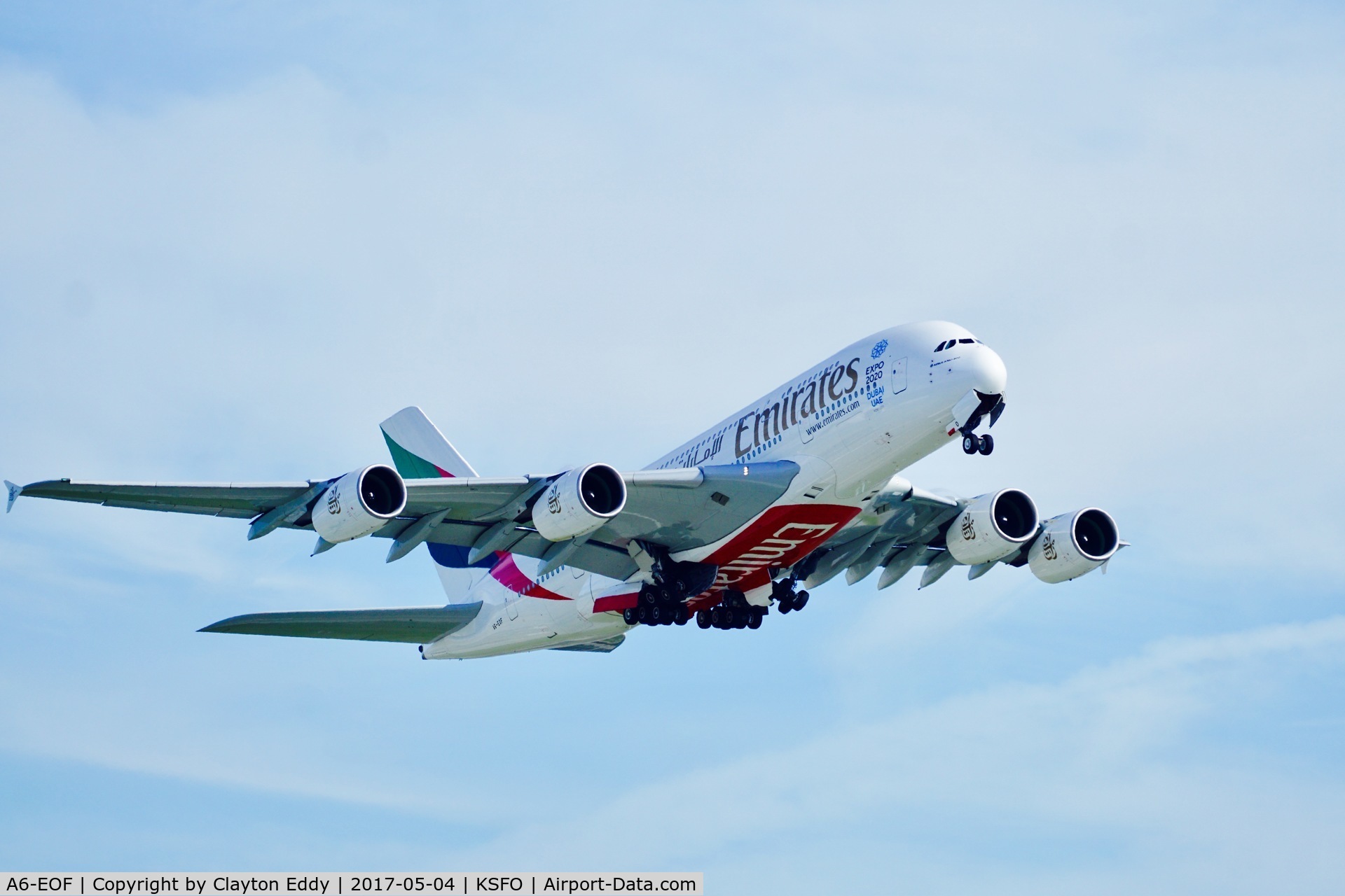 A6-EOF, 2014 Airbus A380-861 C/N 171, SFO 2017