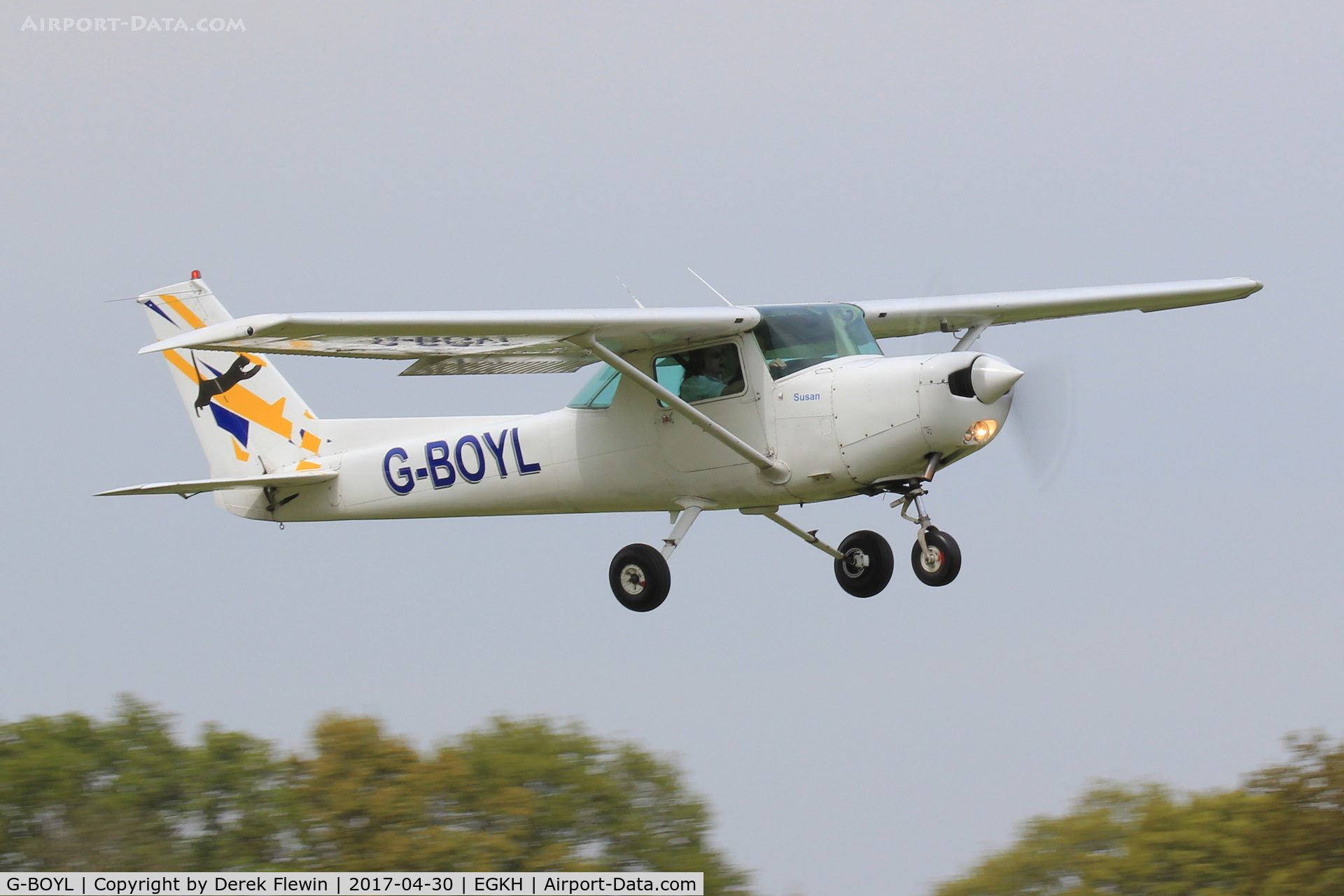 G-BOYL, 1980 Cessna 152 C/N 152-84379, Cessna 152, Redhill Air Services Ltd redhill Surrey based, previously N6232L, seen departing runway 10.