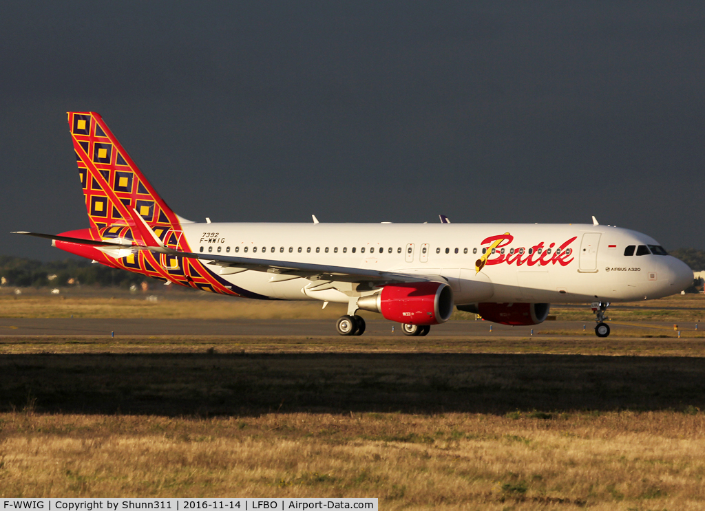 F-WWIG, 2016 Airbus A320-214 C/N 7392, C/n 7392 - To be PK-LUL
