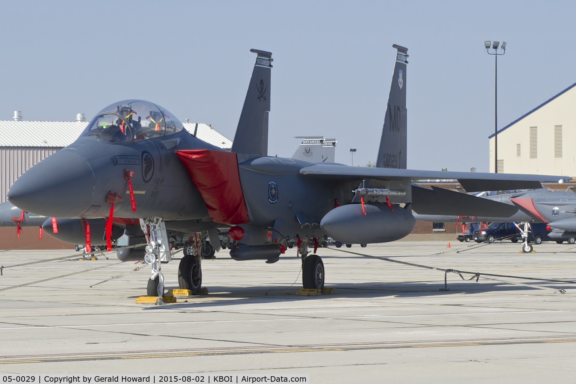 05-0029, 2005 Boeing F-15SG Strike Eagle C/N SG29, Parked on Idaho ANG ramp. 428th Fighter Sq. 
