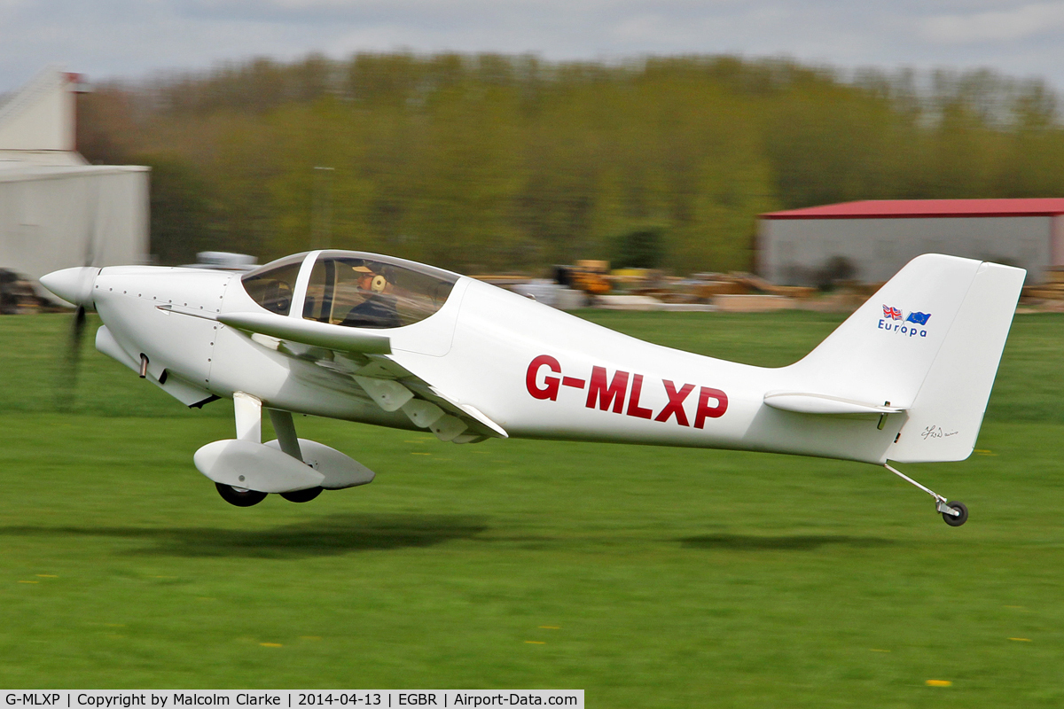 G-MLXP, 2013 Europa  C/N PFA 247-12974, Europa Tri Gear at Beighton Airfield's Early Bird Fly-In. April 13th 2014.