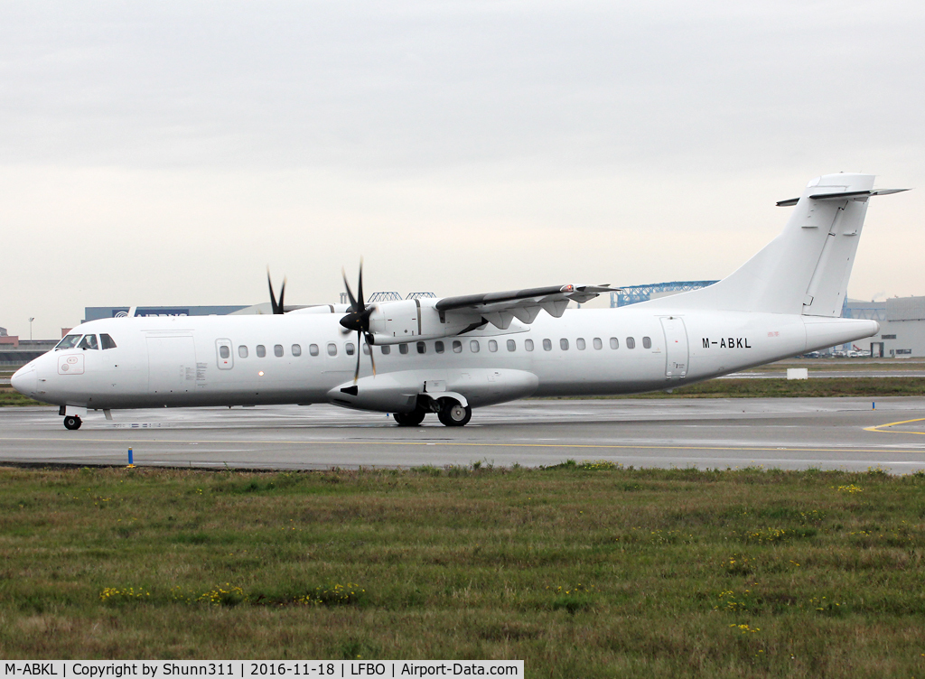 M-ABKL, 2012 ATR 72-600 (72-212A) C/N 1028, Taxiing to the Terminal... All white c/s no titles