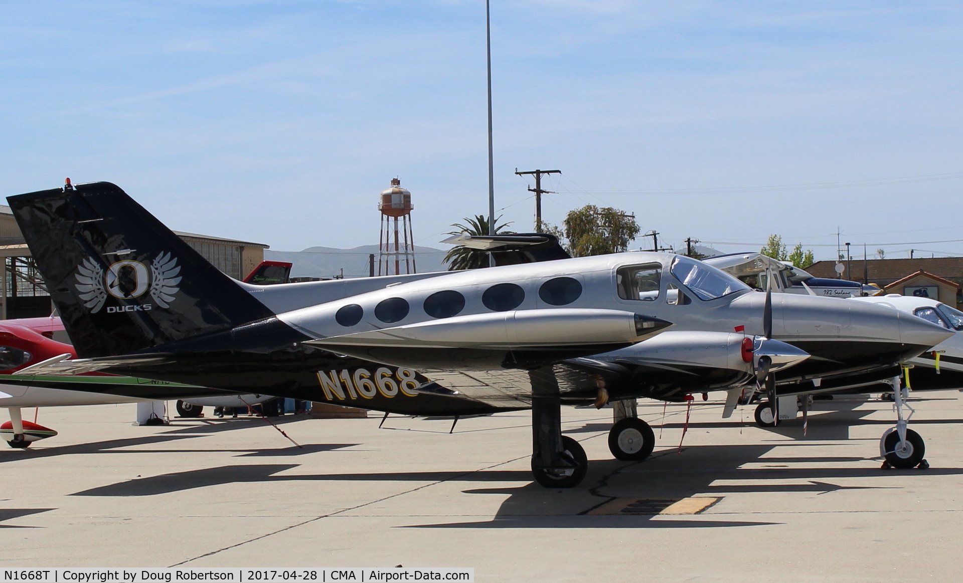 N1668T, 1973 Cessna 414 Chancellor C/N 414-0461, 1973 Cessna 414, two Continental TSIO-520-B 310Hp each, tip tanks, at AOPA FLY-IN