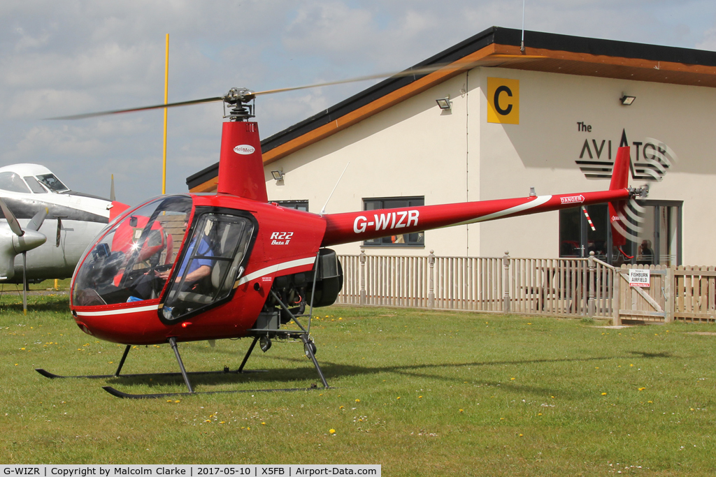 G-WIZR, 1998 Robinson R22 Beta II C/N 2799, Robinson R22 Beta II at Fishburn Airfield UK. May 10th 2017.