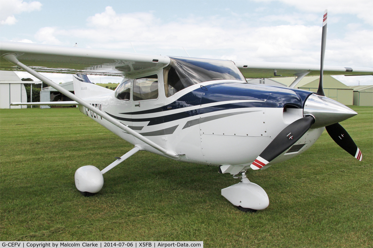 G-CEFV, 2005 Cessna 182T Skylane C/N 18281538, Cessna 182T Skylane at Fishburn Airfield UK. July 6th 2014.
