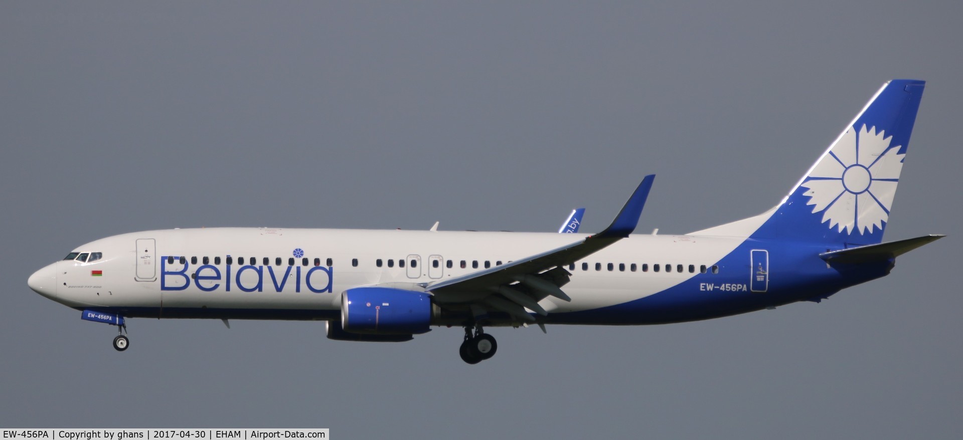 EW-456PA, 2016 Boeing 737-8ZM C/N 61422, New Livery