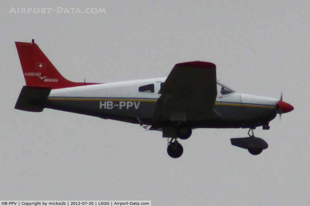 HB-PPV, 1989 Piper PA-28-181 Archer II C/N 28-90123, Landing