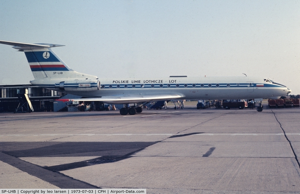 SP-LHB, 1973 Tupolev Tu-134A C/N 3351809, Copenhagen 3.7.1973