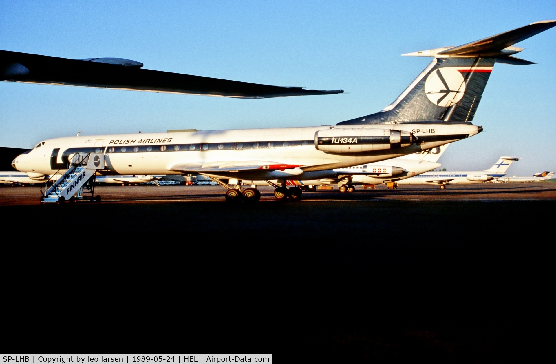 SP-LHB, 1973 Tupolev Tu-134A C/N 3351809, Helsinki 24.5.1989