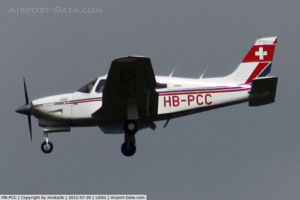 HB-PCC, 1978 Piper PA-28R-201T Cherokee Arrow III C/N 28R-7803321, Landing