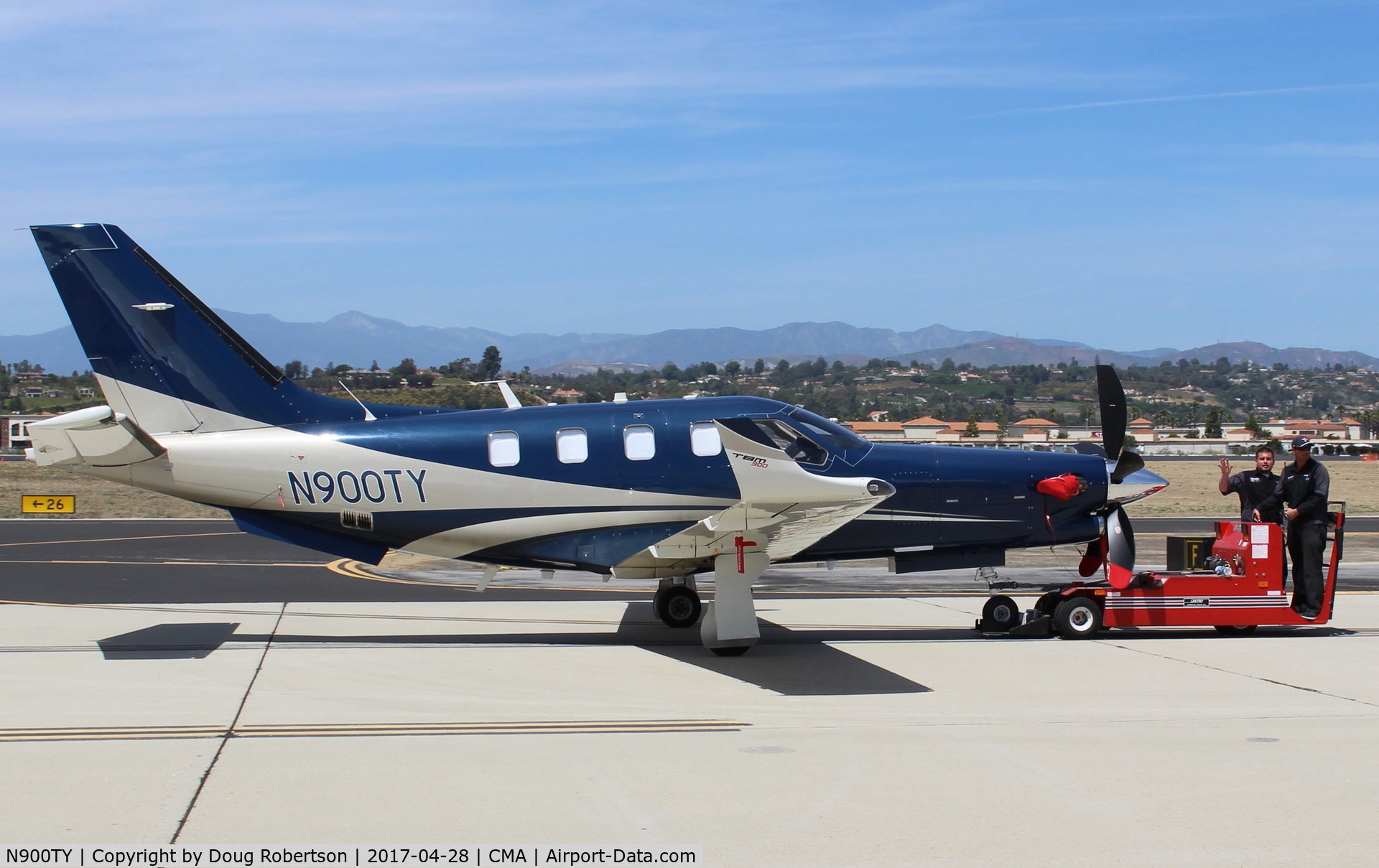 N900TY, 2015 Socata TBM 900 C/N 1084, 2015 Socata TBM 900, P&W(C)PT6A-66D Turboprop, in tow