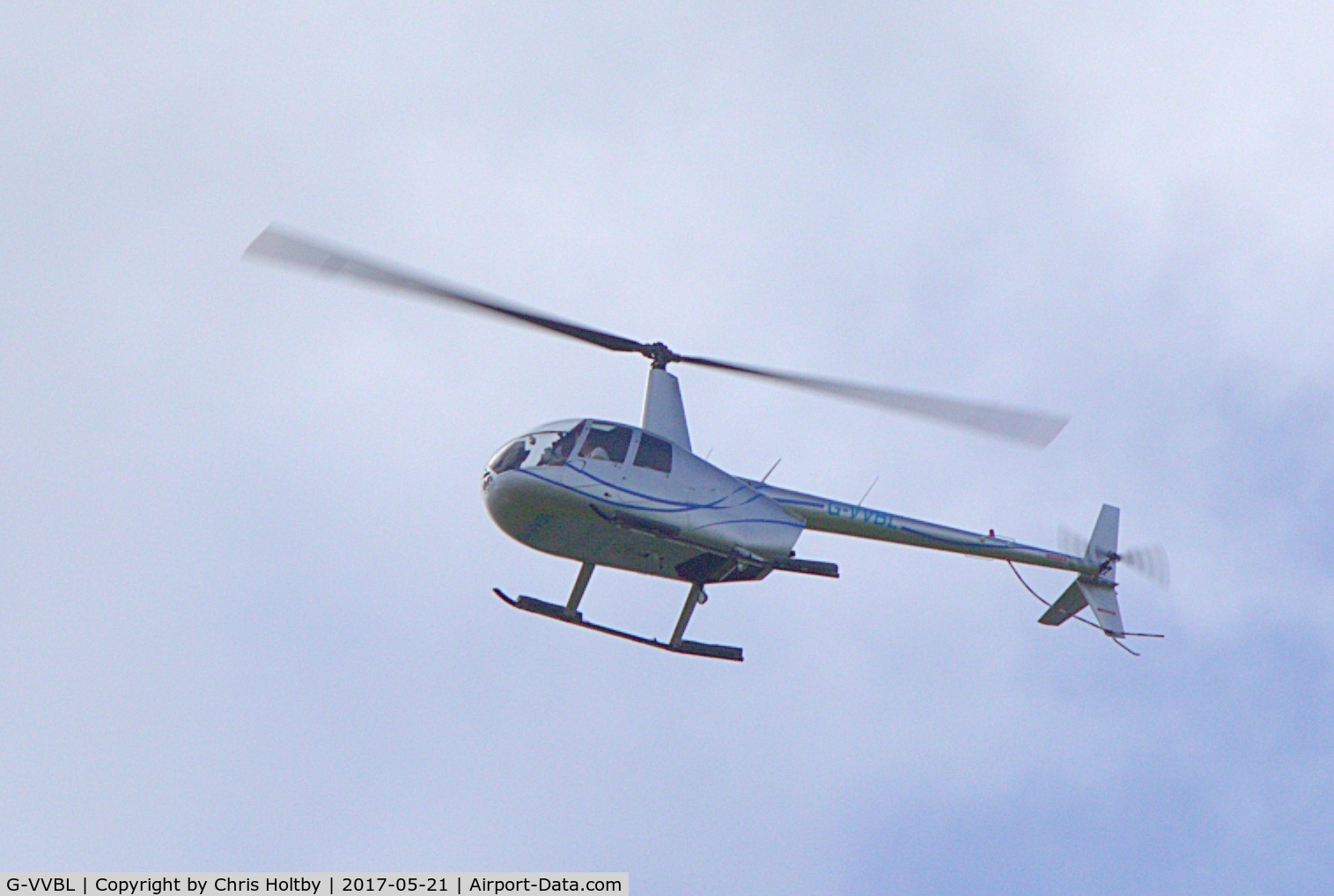 G-VVBL, 2006 Robinson R44 Raven II C/N 11606, Over Waltham Abbey in new livery