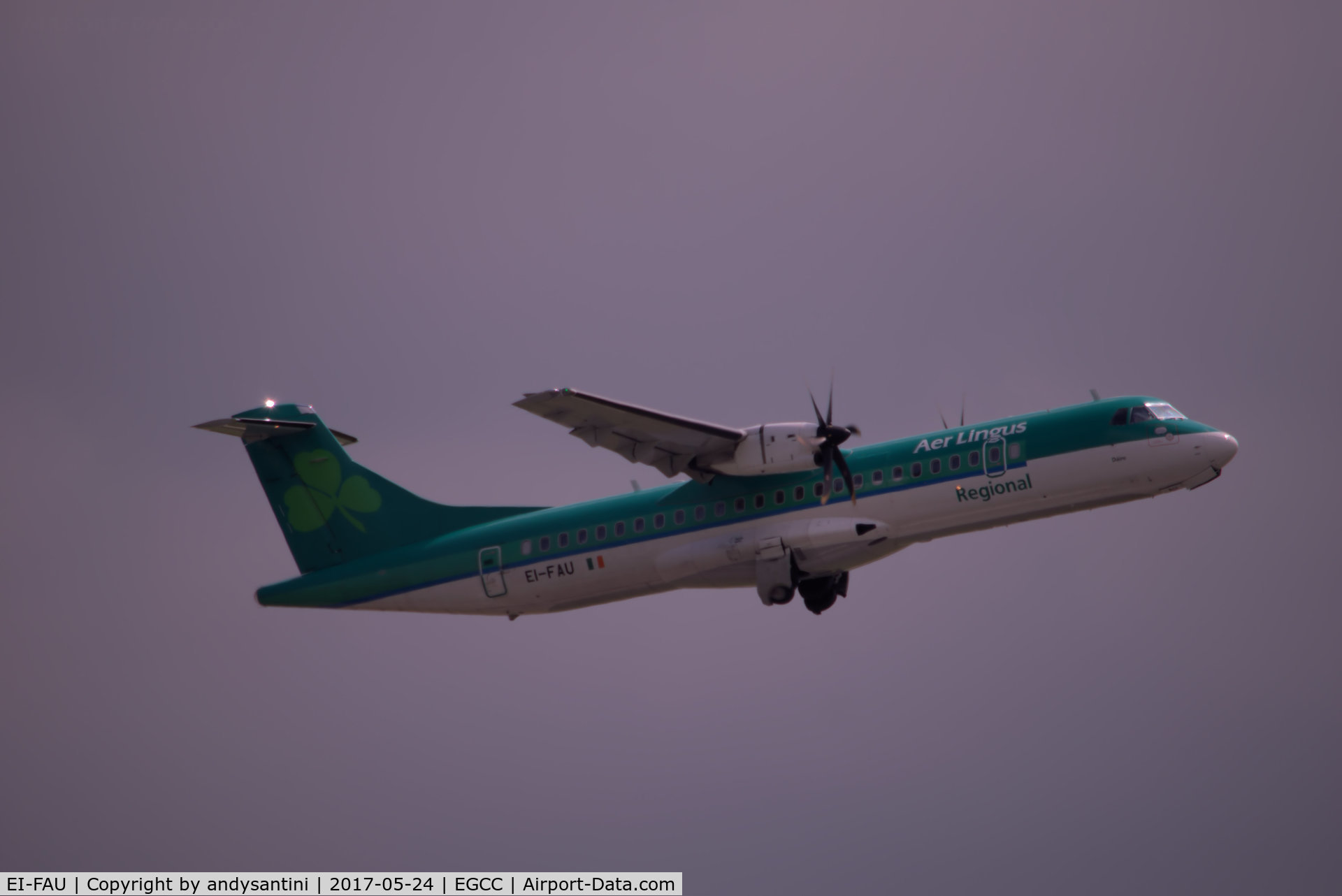 EI-FAU, 2013 ATR 72-600 (72-212A) C/N 1098, just took off from man egcc uk