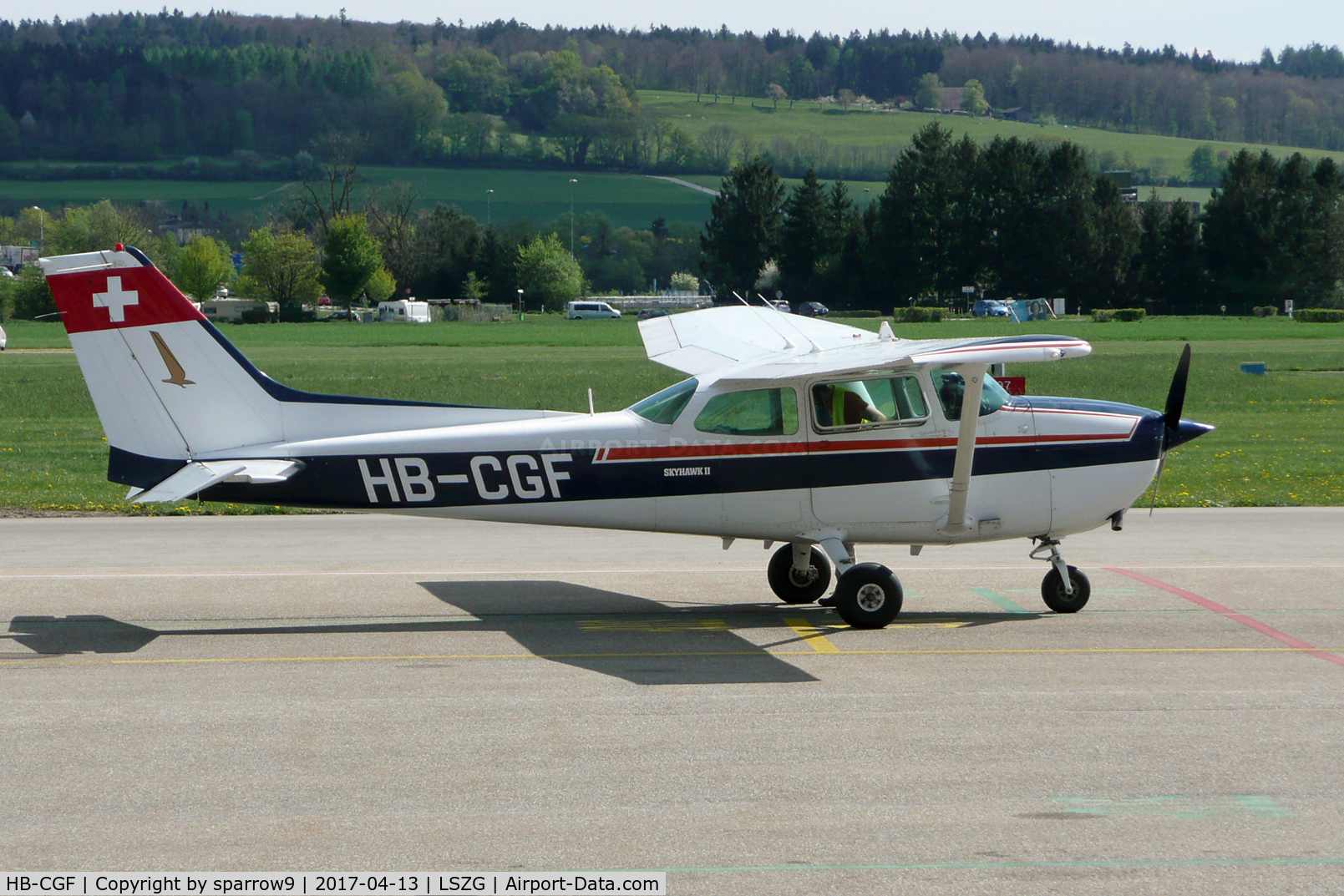 HB-CGF, 1980 Reims F172P C/N 2040, at Grenchen airport