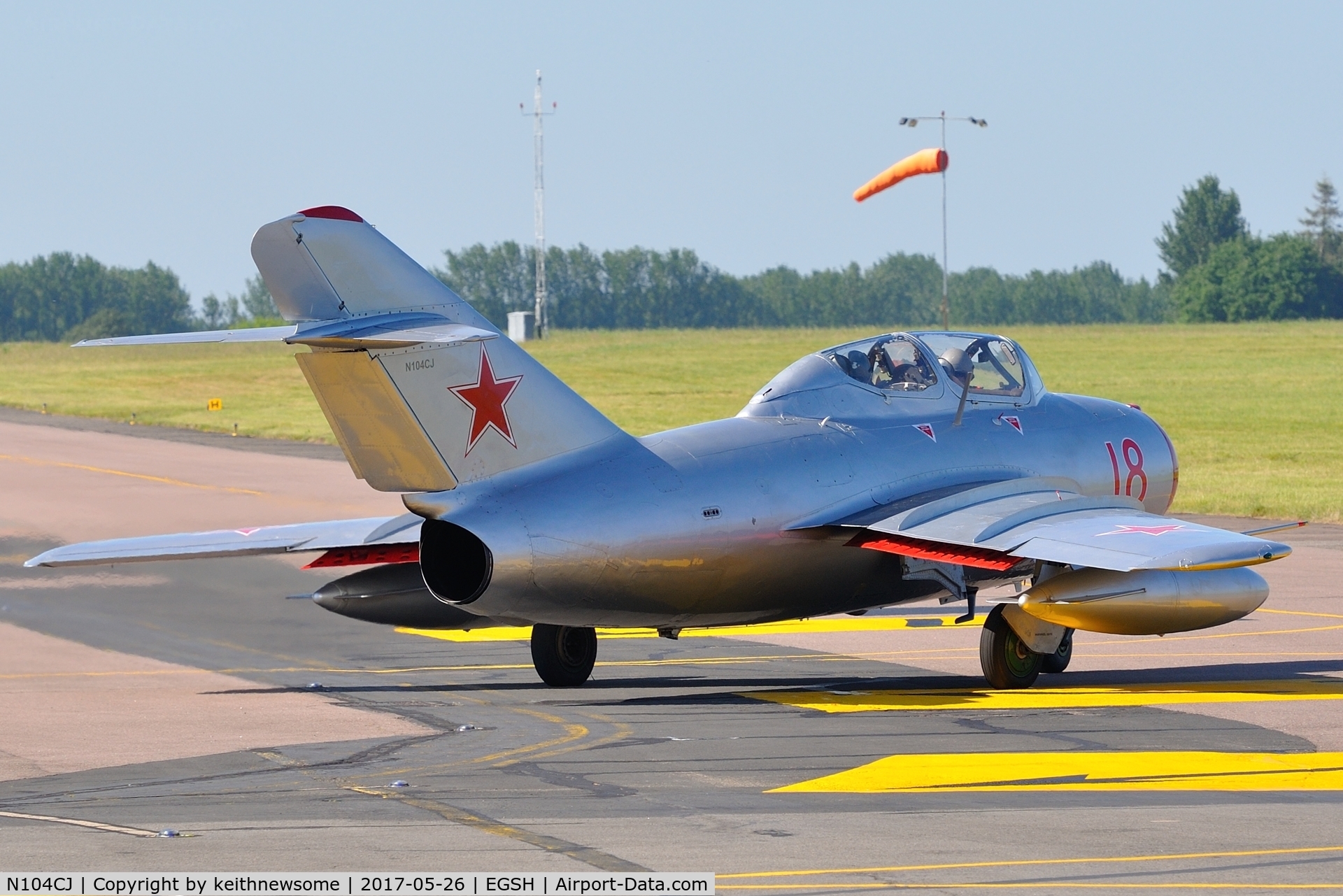 N104CJ, 1952 PZL-Mielec SBLim-2 (MiG-15UTI) C/N 1A01004, Becoming a regular visitor but most welcome.