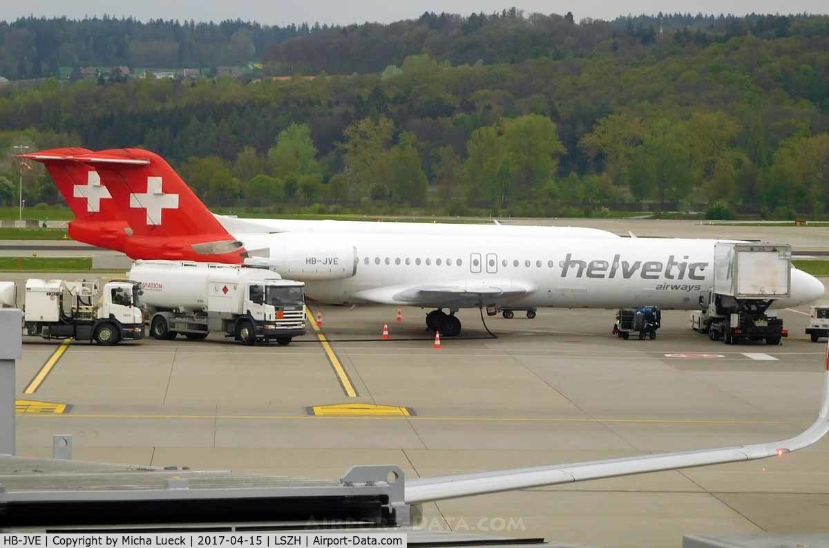 HB-JVE, 1993 Fokker 100 (F-28-0100) C/N 11459, At Zurich