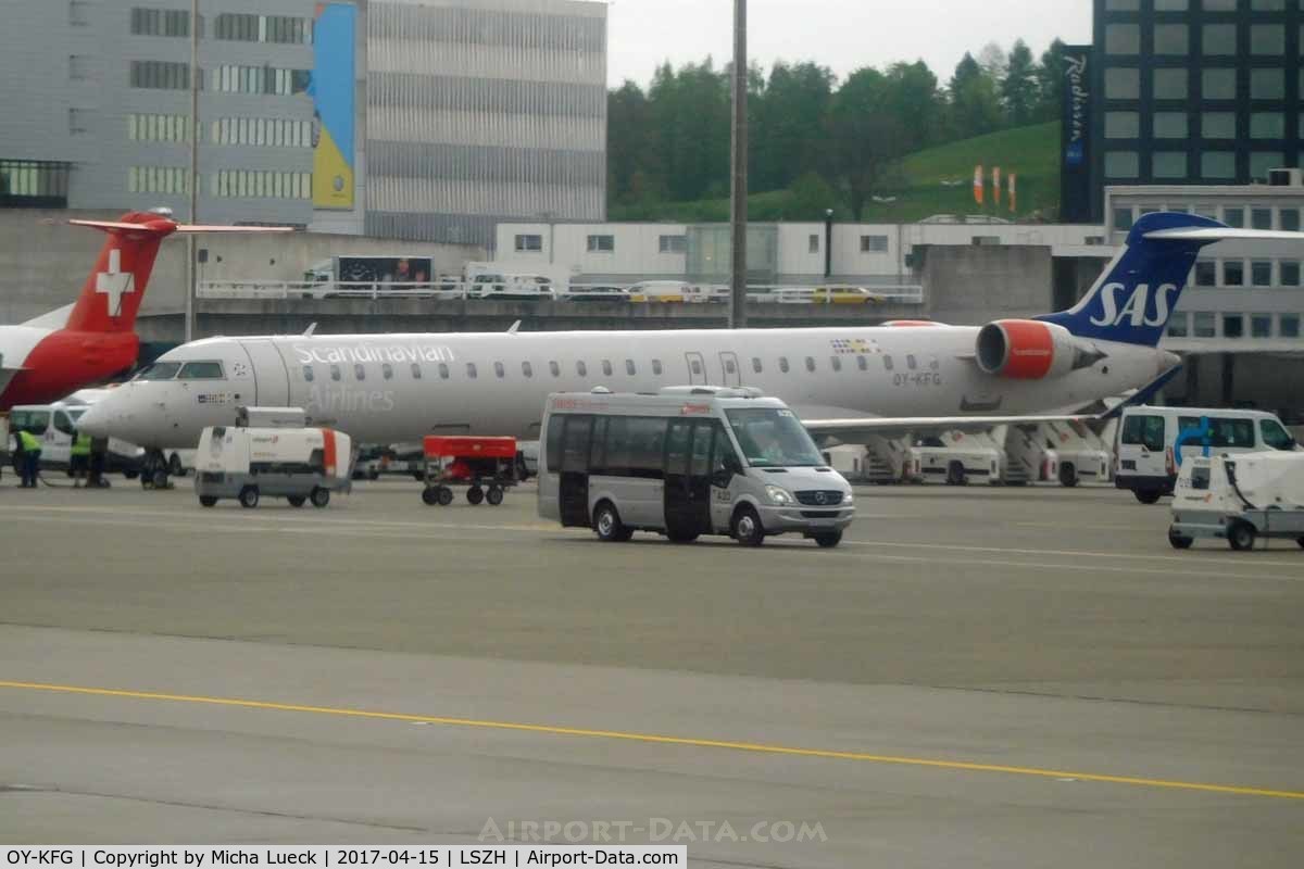 OY-KFG, 2009 Bombardier CRJ-900ER (CL-600-2D24) C/N 15237, At Zurich
