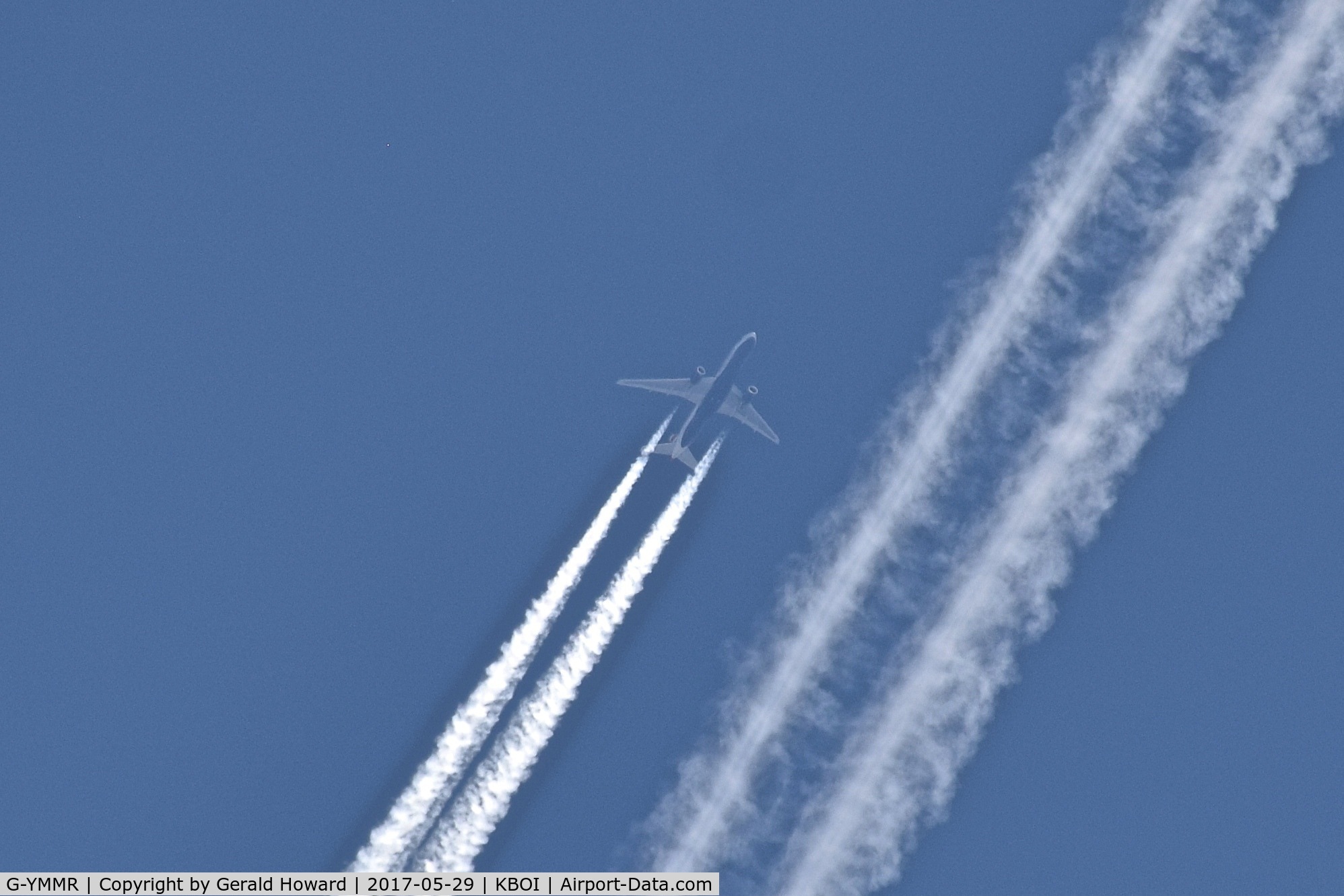 G-YMMR, 2008 Boeing 777-236 C/N 36516, British Airways Flight2279 at 40,000 feet over BOI. LGW to OAK. A few minutes behindD-AIFA.