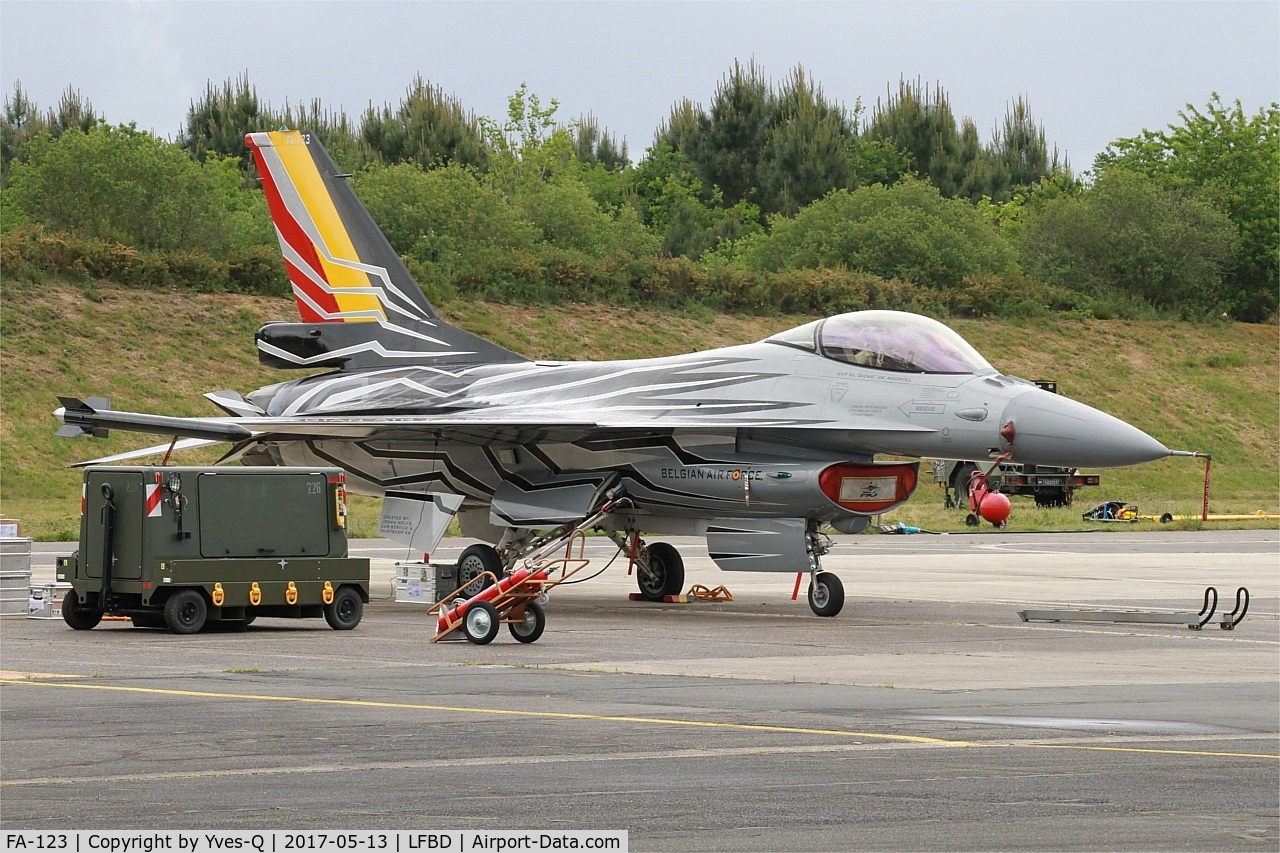 FA-123, SABCA F-16AM Fighting Falcon C/N 6H-123, Belgian Air Force SABCA F-16AM Fighting Falcon,Flight line, Bordeaux-Mérignac Air Base 106  (LFBD-BOD) Open day 2017