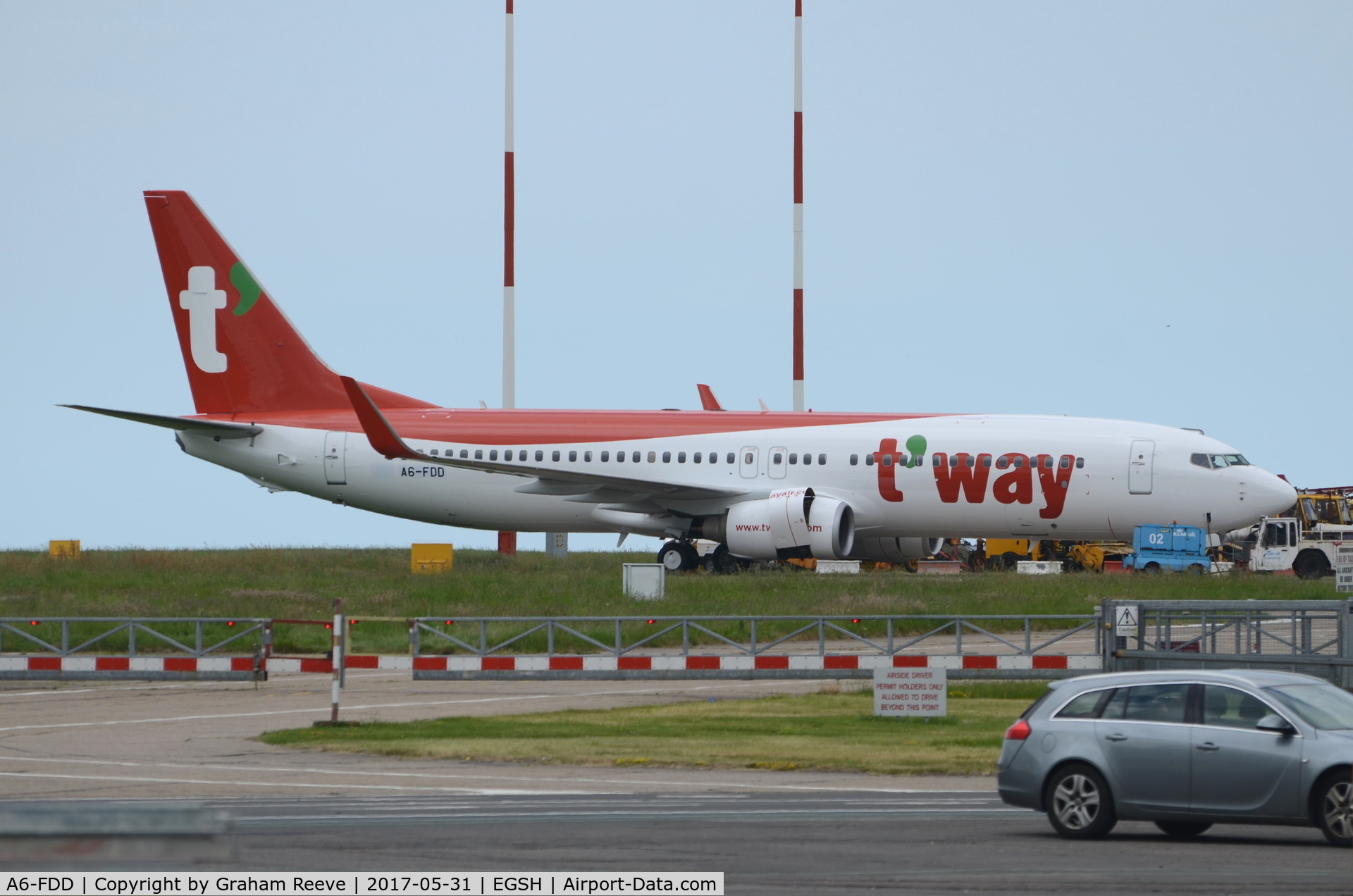 A6-FDD, 2009 Boeing 737-8KN C/N 40234, Parked at Norwich.