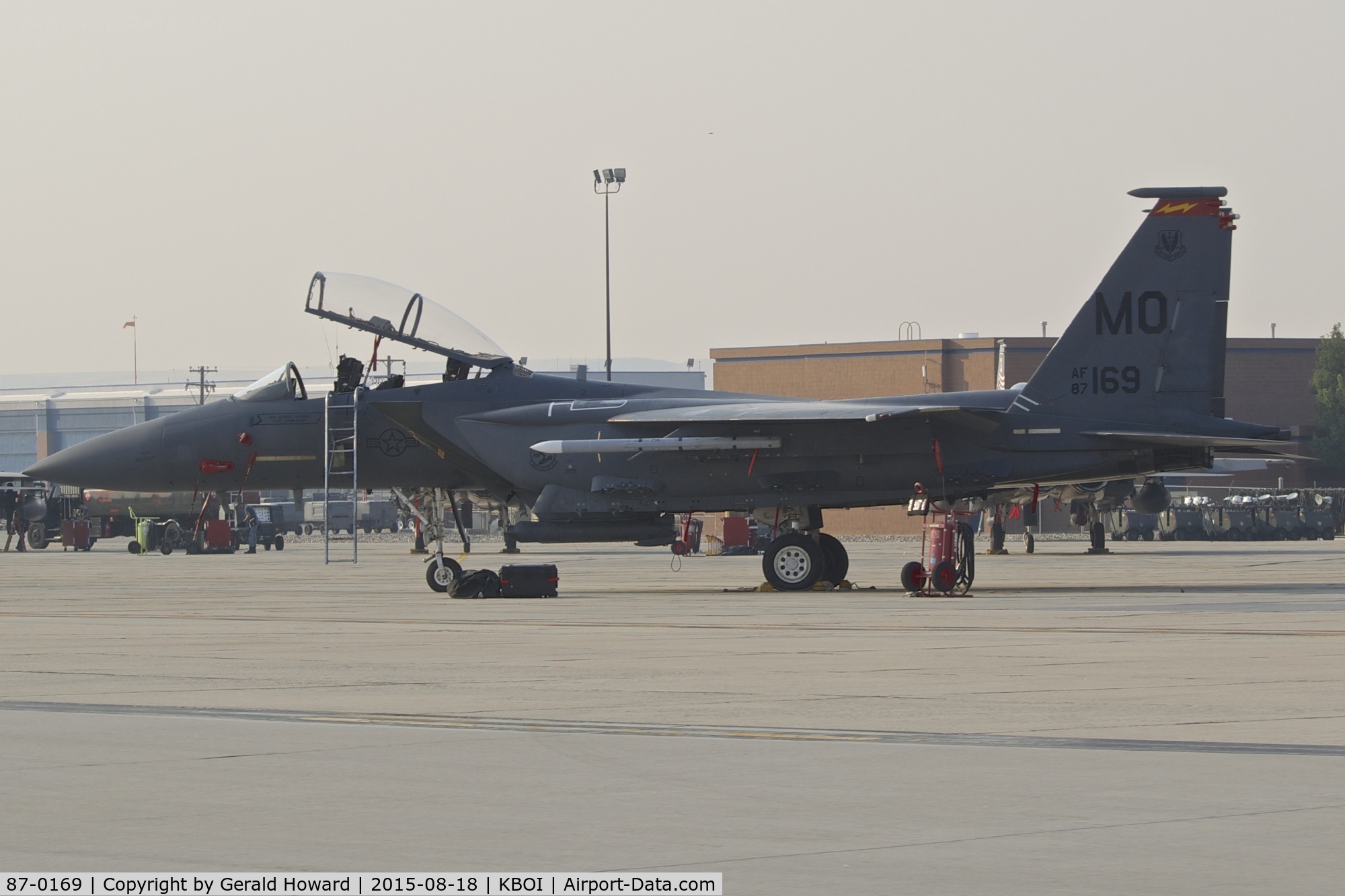 87-0169, 1987 McDonnell Douglas F-15E Strike Eagle C/N 1034/E009, 389TH Fighter Sq Thunderbolts, 366th Fighter Wing, Mountain Home AFB, Idaho.