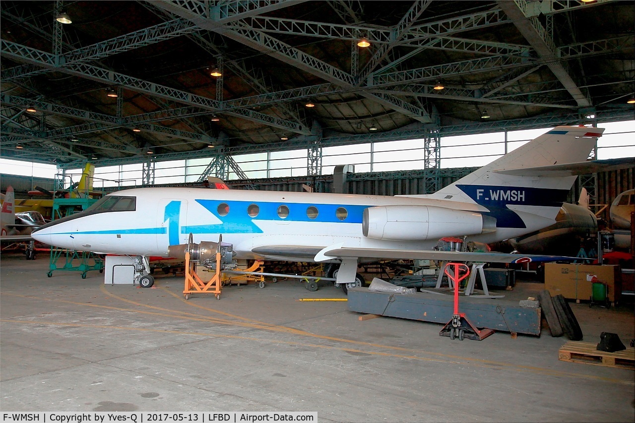 F-WMSH, 1965 Dassault Falcon 20 C/N 1, Dassault FALCON 20, Preserved  at C.A.E.A museum, Bordeaux-Merignac Air base 106 (LFBD-BOD)