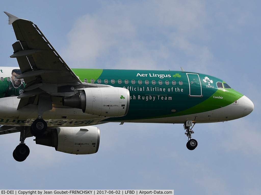 EI-DEI, 2005 Airbus A320-214 C/N 2374, Aer Lingus (Irish Rugby Team Livery), EI506 from Dublin