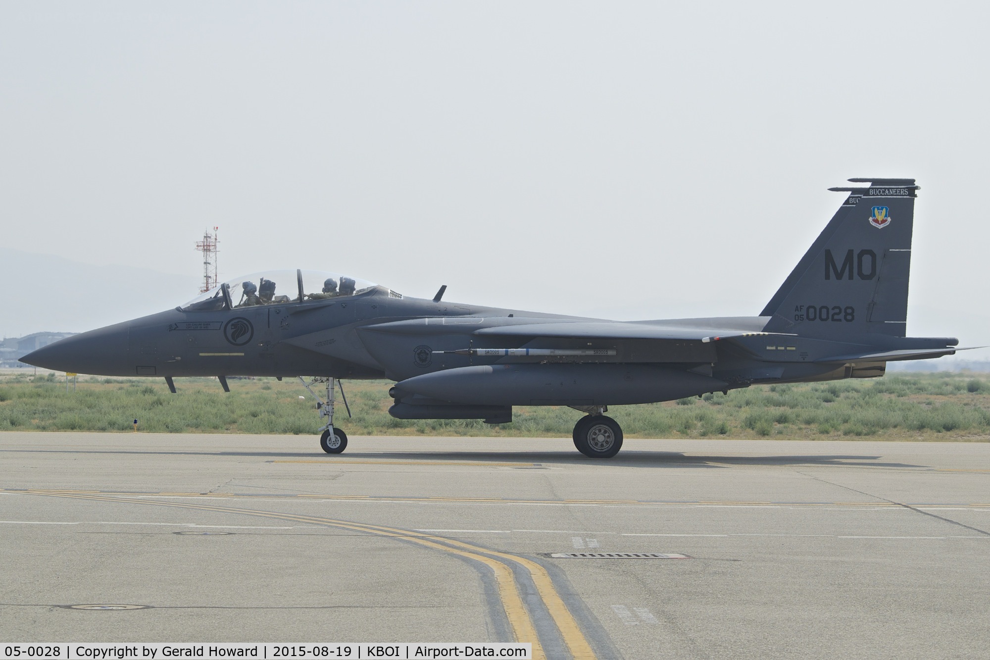05-0028, 2005 Boeing F-15SG Strike Eagle C/N SG28, Waiting clearance for RWY 10R.  428th Fighter Sq. 