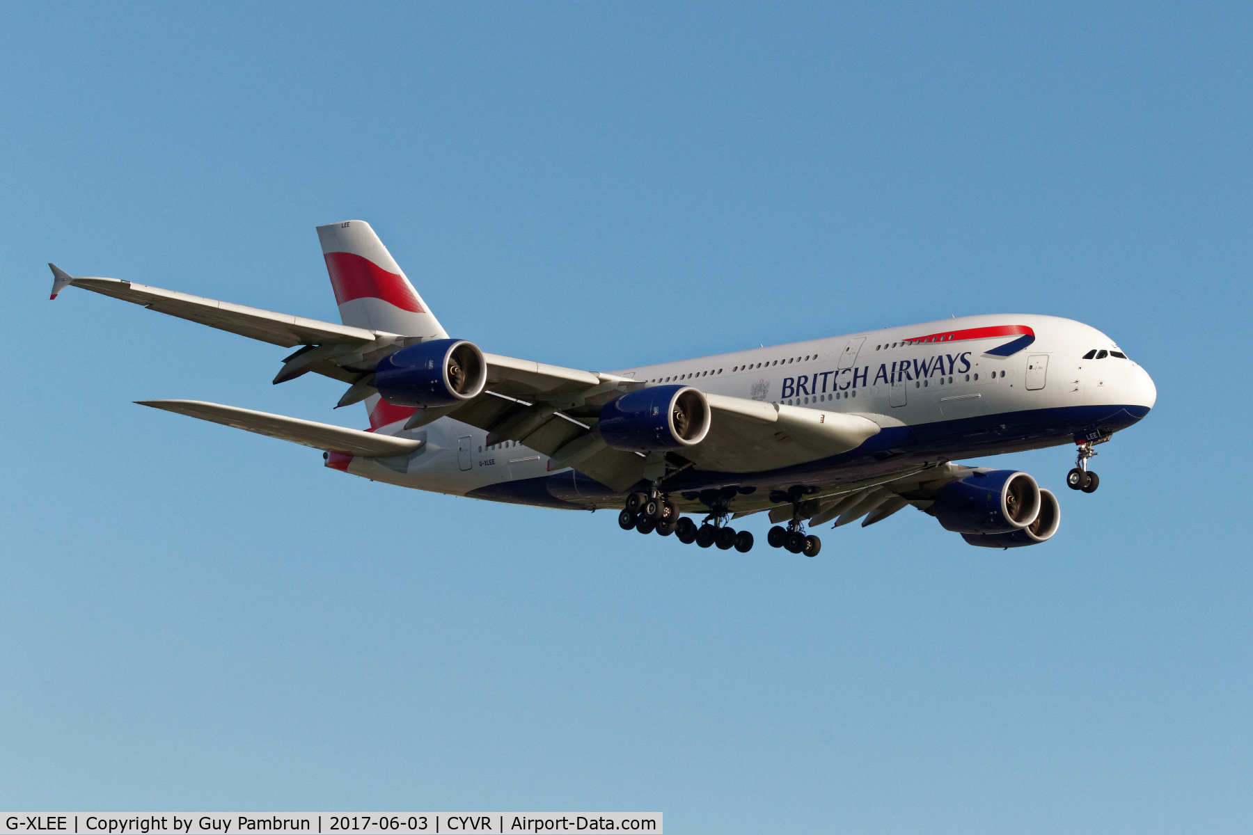 G-XLEE, 2013 Airbus A380-841 C/N 148, Landing