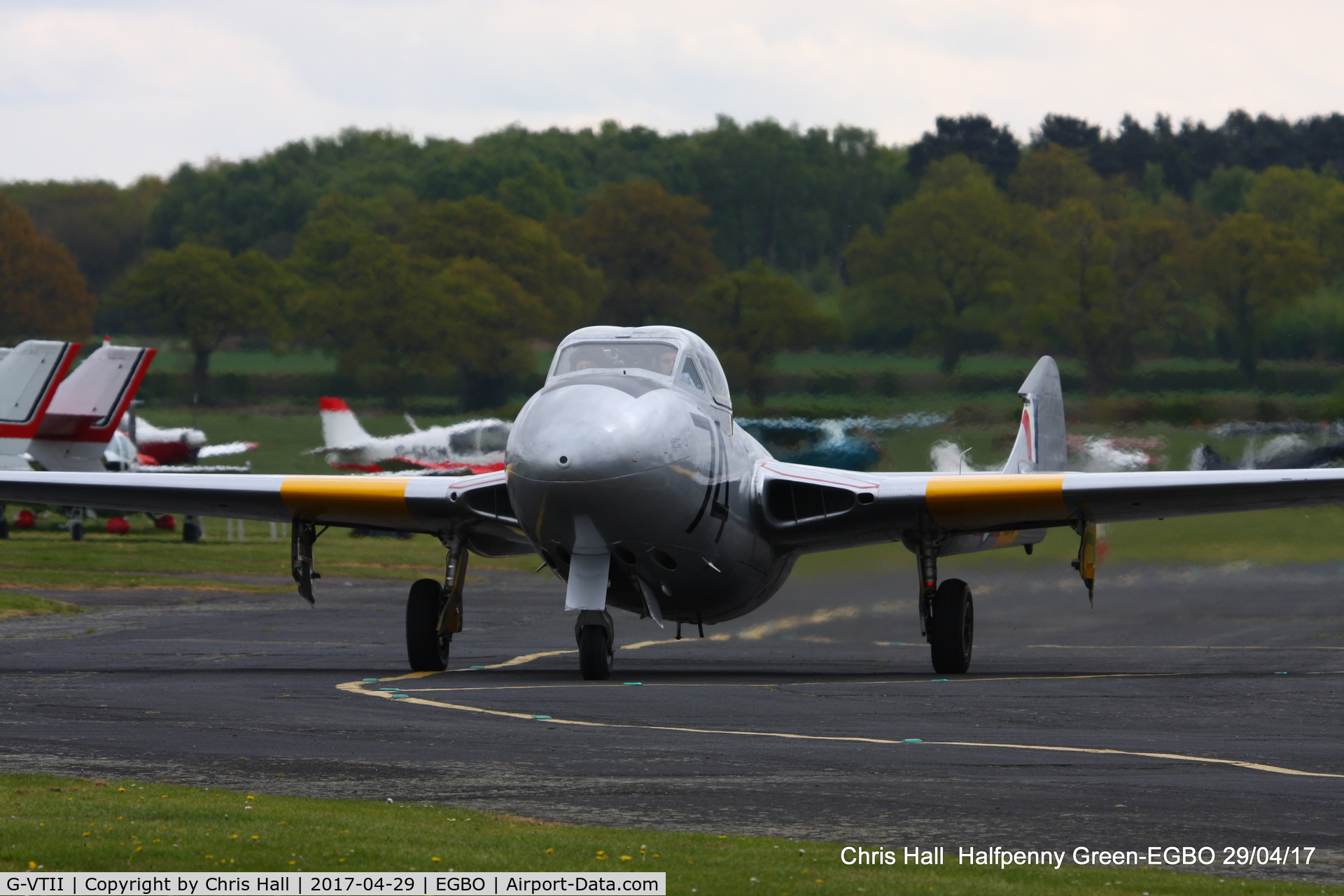 G-VTII, 1954 De Havilland DH-115 Vampire T.11 C/N 15127, at the Radial & Trainer fly-in