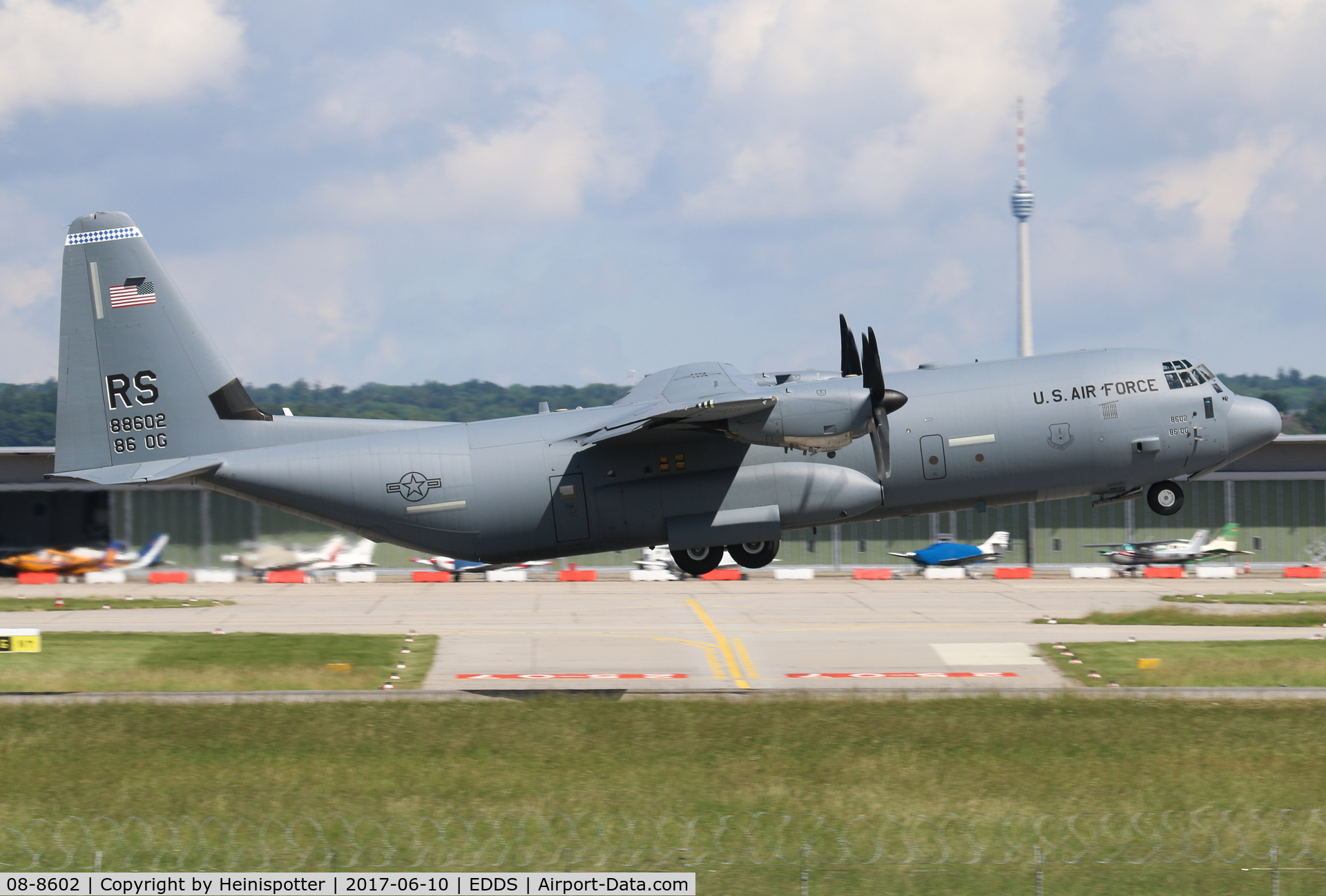 08-8602, 2008 Lockheed Martin C-130J-30 Super Hercules C/N 382-5611, 08-8602 at Stuttgart Airport.