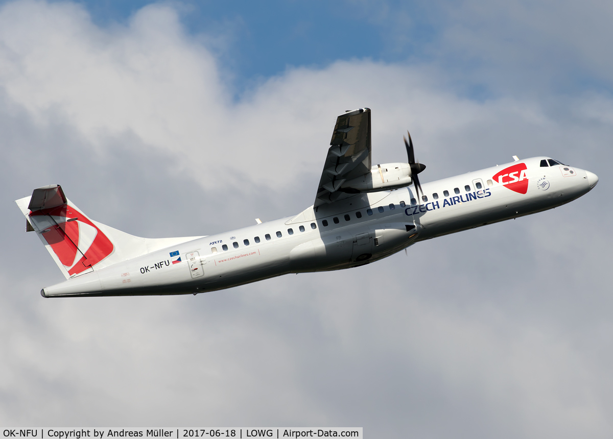 OK-NFU, 2008 ATR 72-212A C/N 789, Departure to London Stansted.